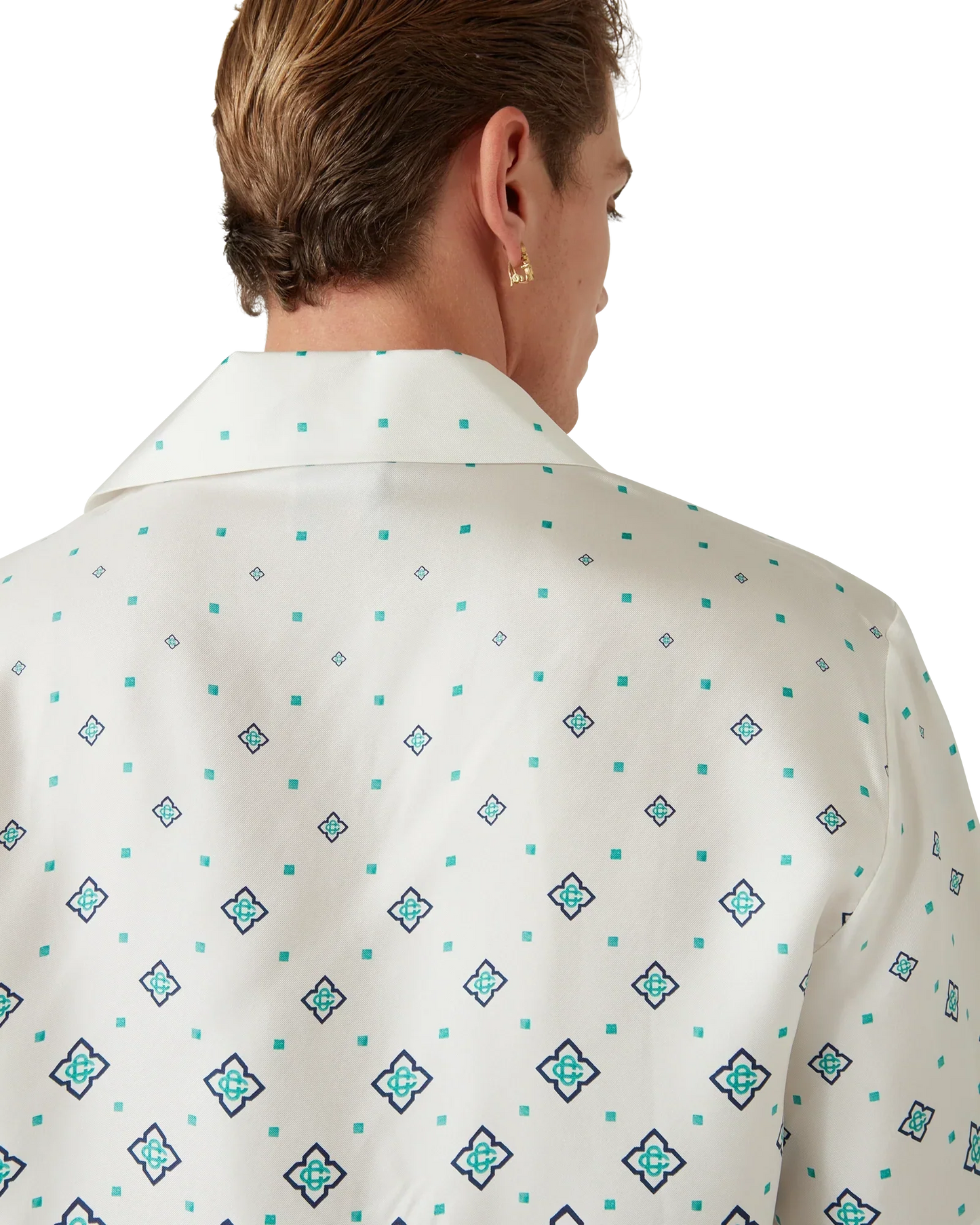 Gradient Monogram Short-Sleeve Silk Shirt | Casablanca Paris | Image 9