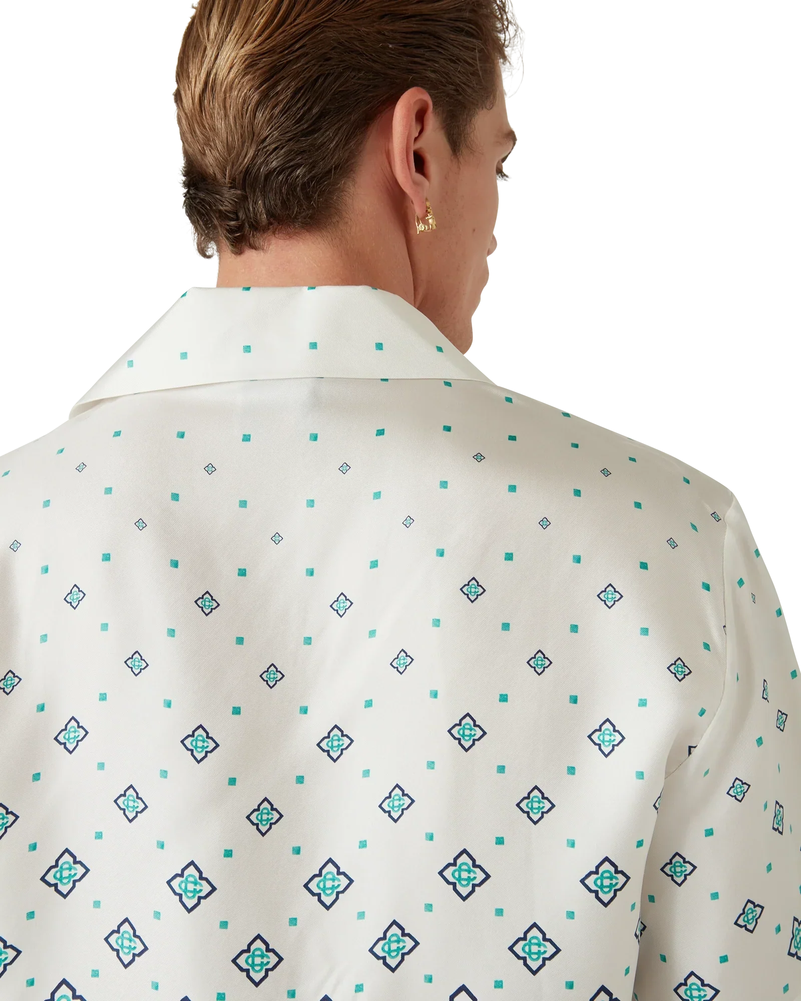 Gradient Monogram Short-Sleeve Silk Shirt | Casablanca Paris | Image 9