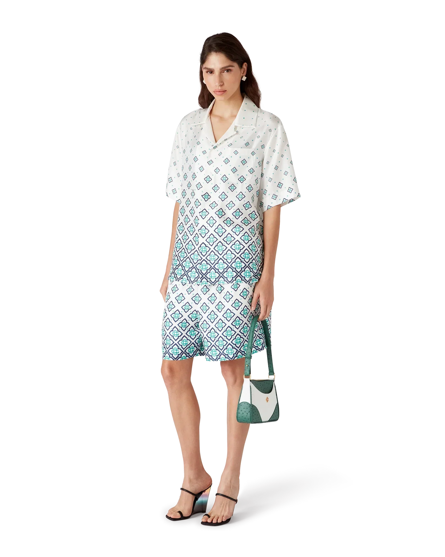 Gradient Monogram Short-Sleeve Silk Shirt | Casablanca Paris | Image 2