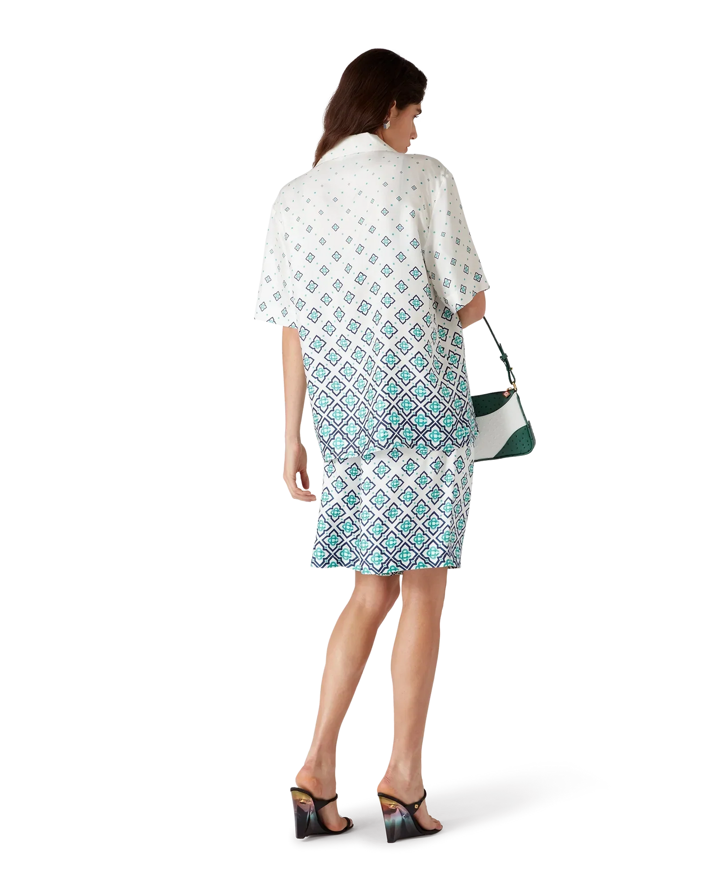 Gradient Monogram Short-Sleeve Silk Shirt | Casablanca Paris | Image 3