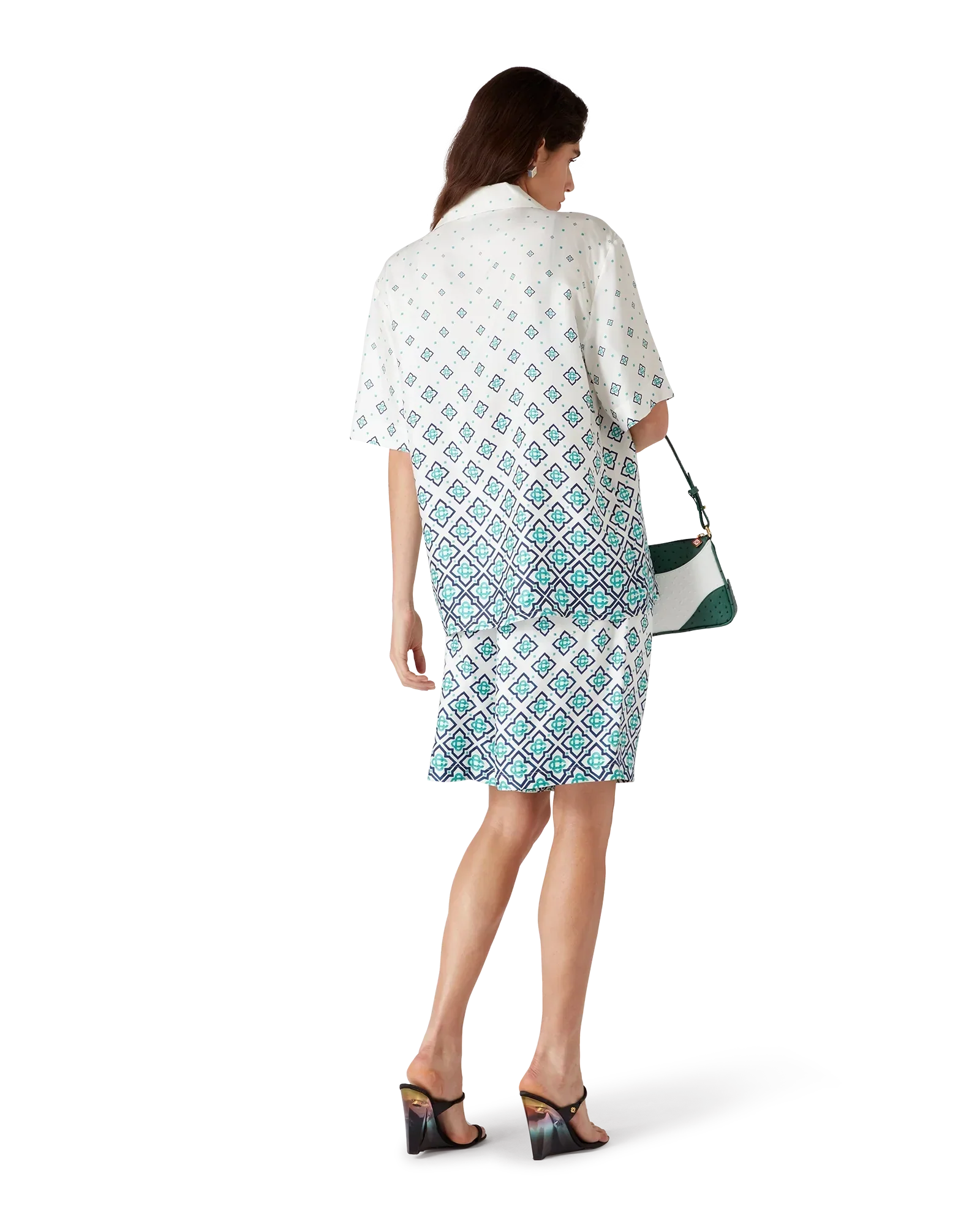 Gradient Monogram Short-Sleeve Silk Shirt | Casablanca Paris | Image 3