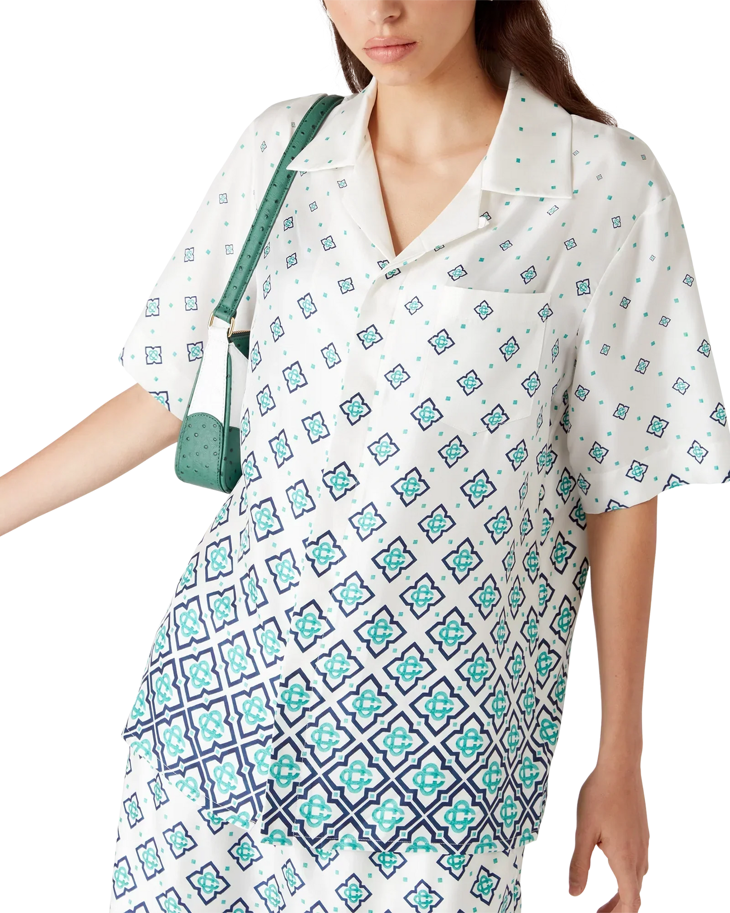 Gradient Monogram Short-Sleeve Silk Shirt | Casablanca Paris | Image 4