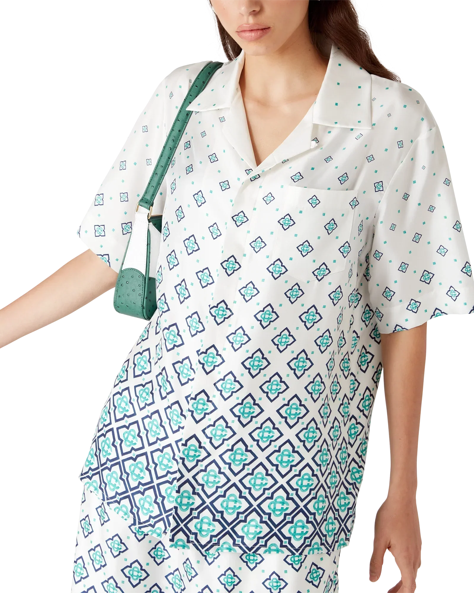 Gradient Monogram Short-Sleeve Silk Shirt | Casablanca Paris | Image 4
