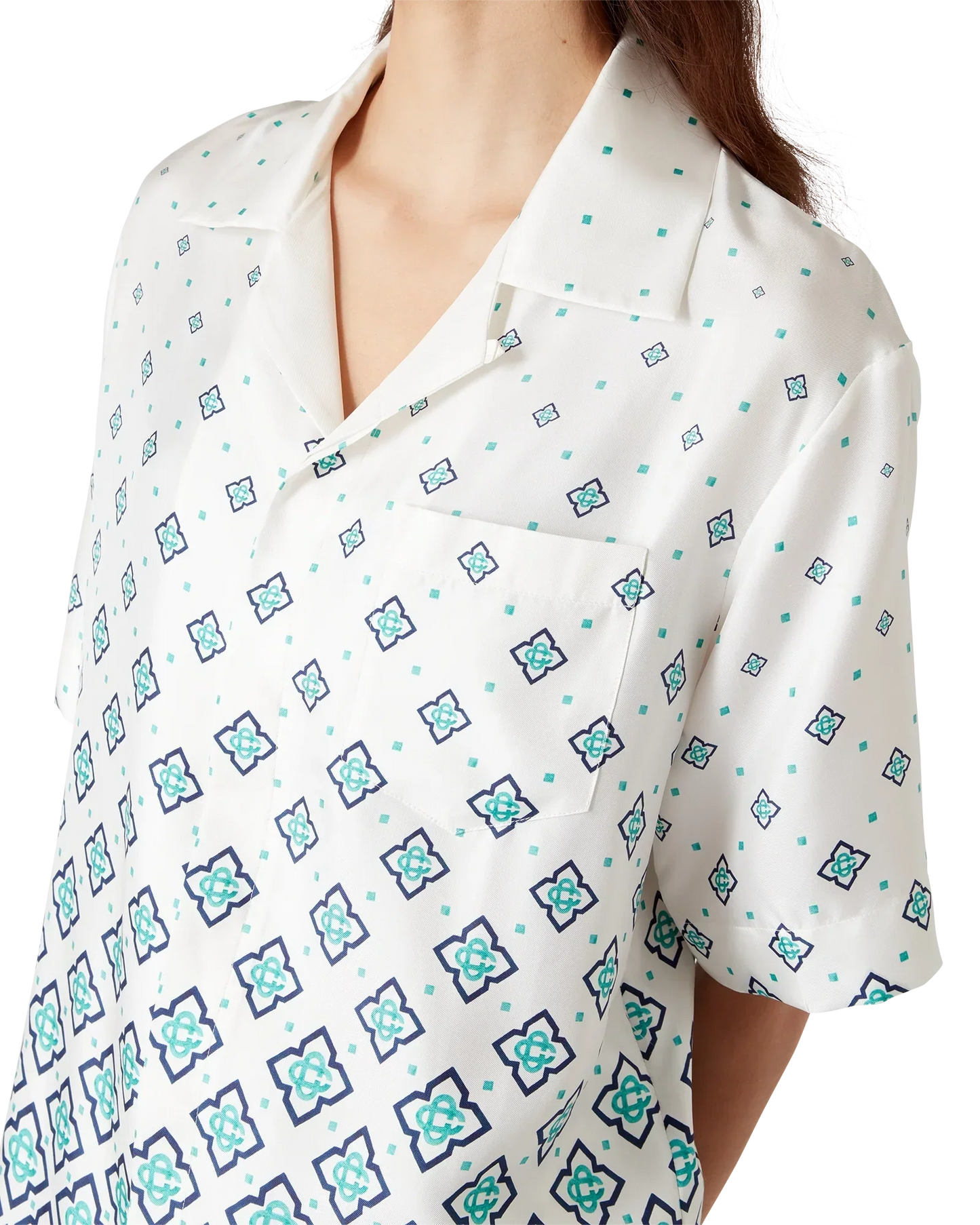 Gradient Monogram Short-Sleeve Silk Shirt | Casablanca Paris | Image 5