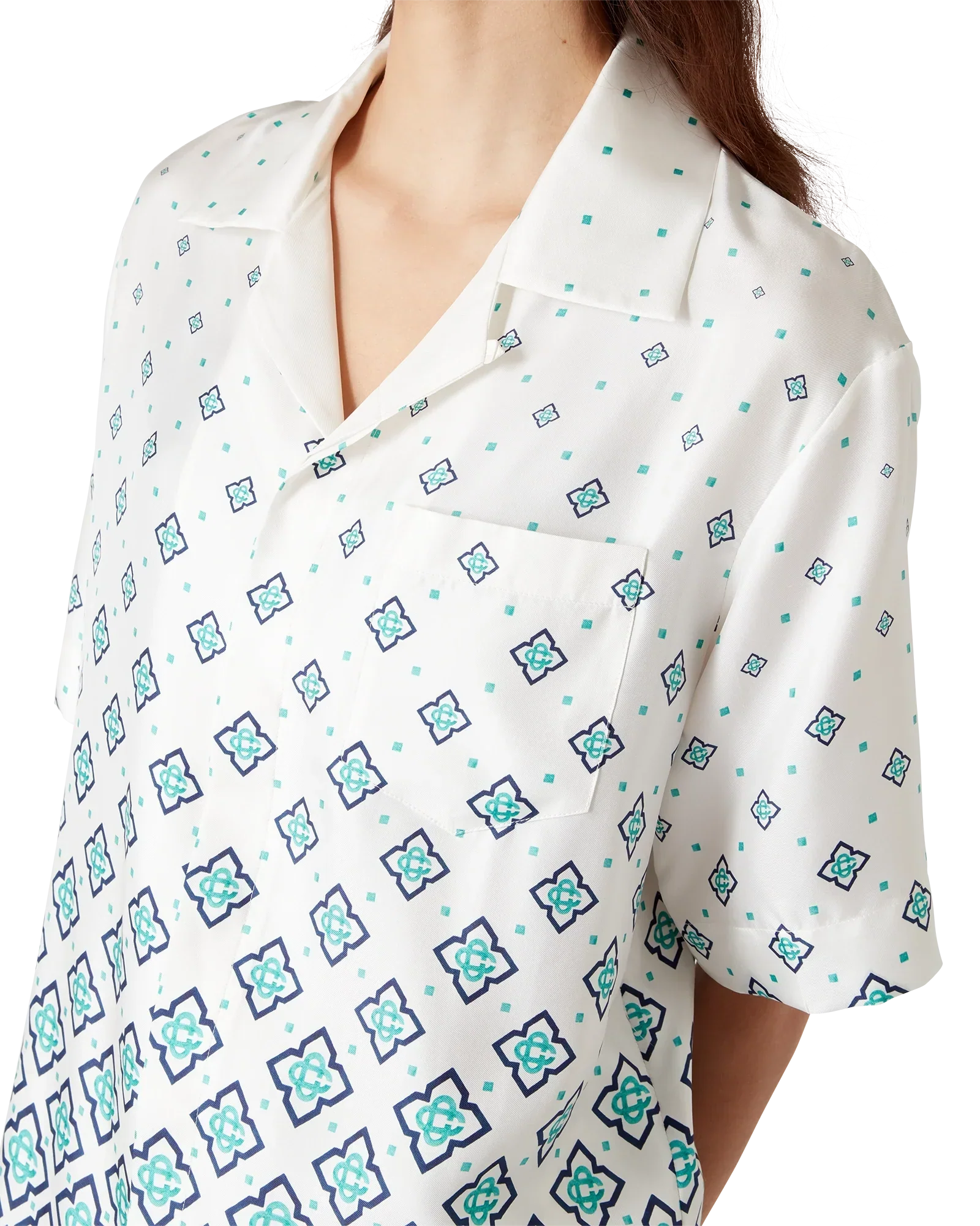 Gradient Monogram Short-Sleeve Silk Shirt | Casablanca Paris | Image 5