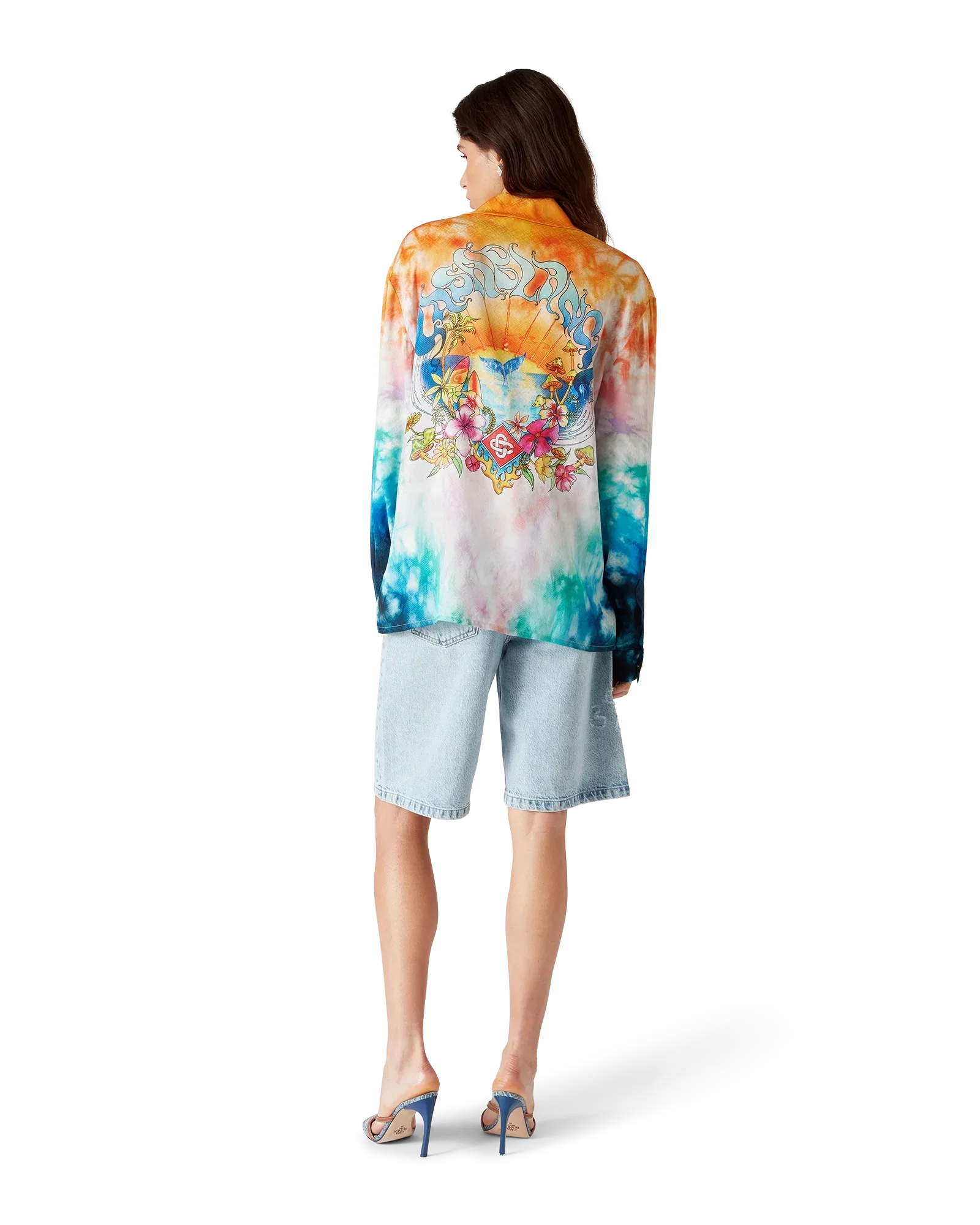 Surf Trip Long Sleeve Long Sleeve Silk Shirt | Casablanca Paris | Image 3