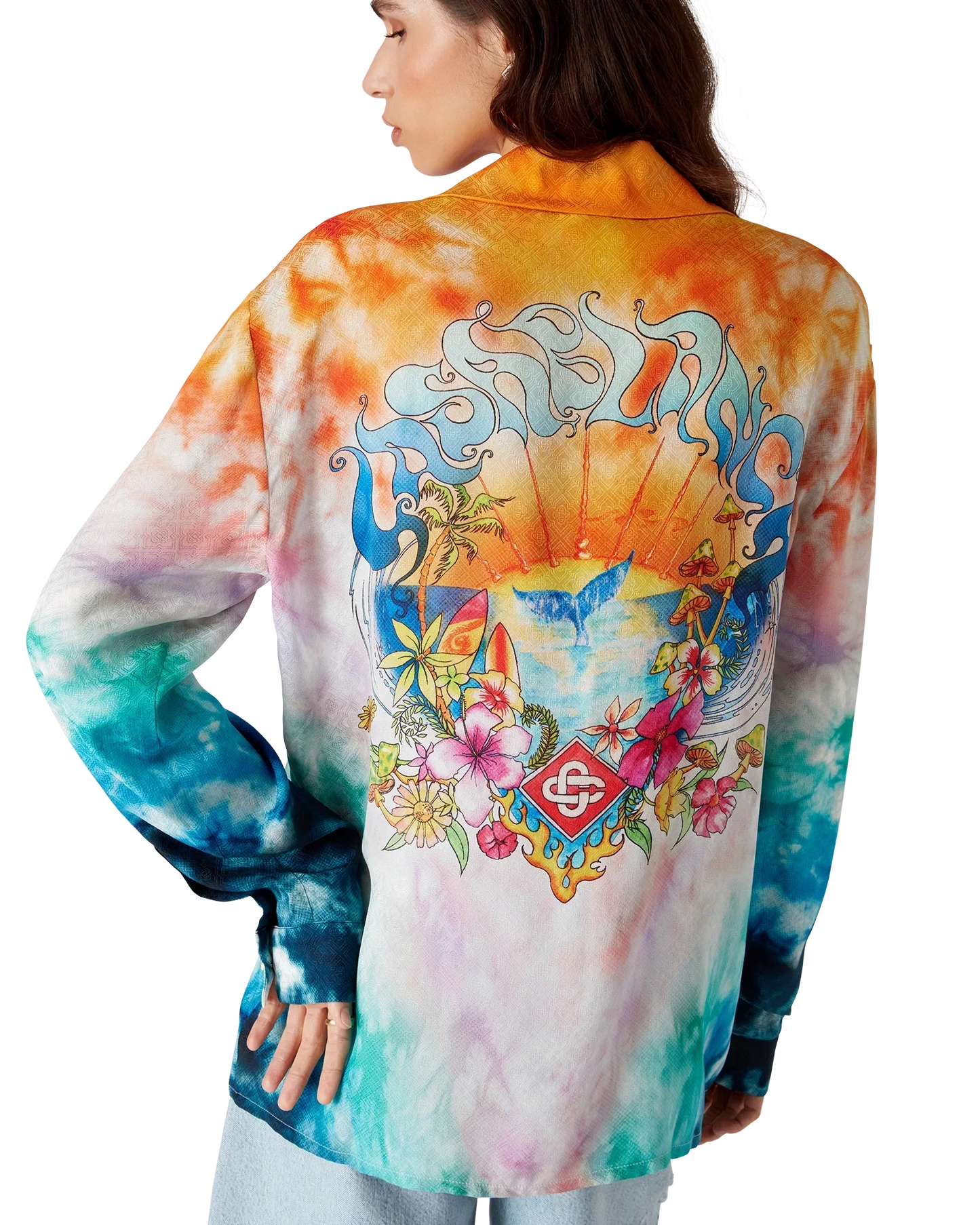Surf Trip Long Sleeve Long Sleeve Silk Shirt | Casablanca Paris | Image 4
