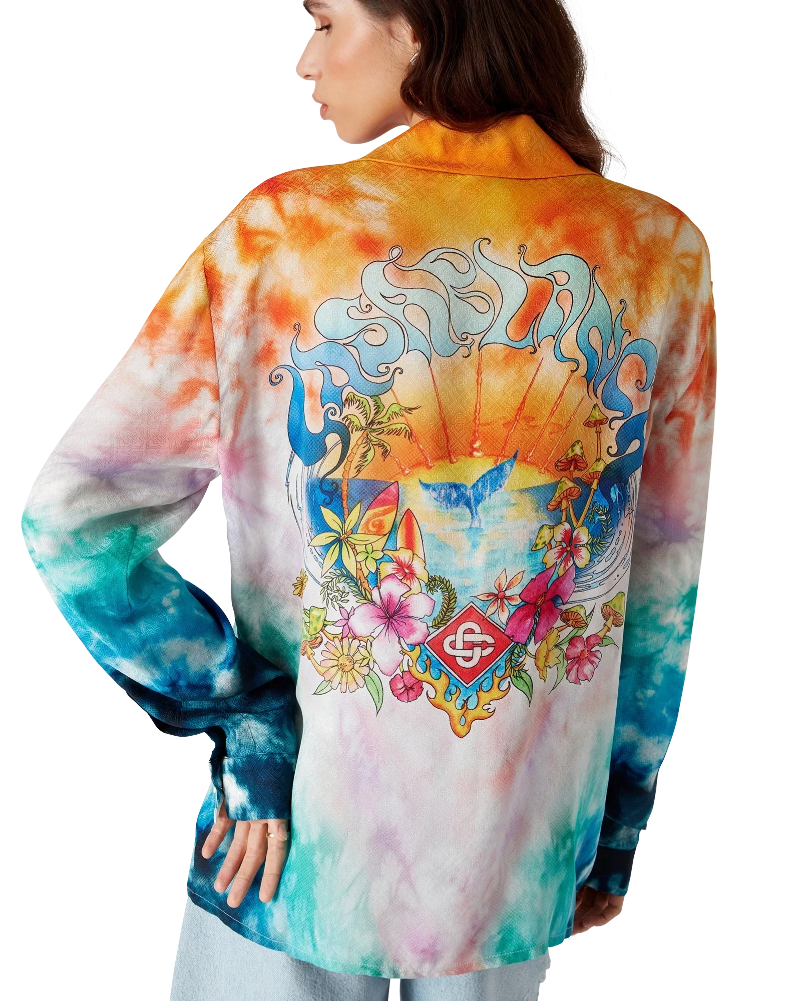 Surf Trip Long Sleeve Long Sleeve Silk Shirt | Casablanca Paris | Image 4