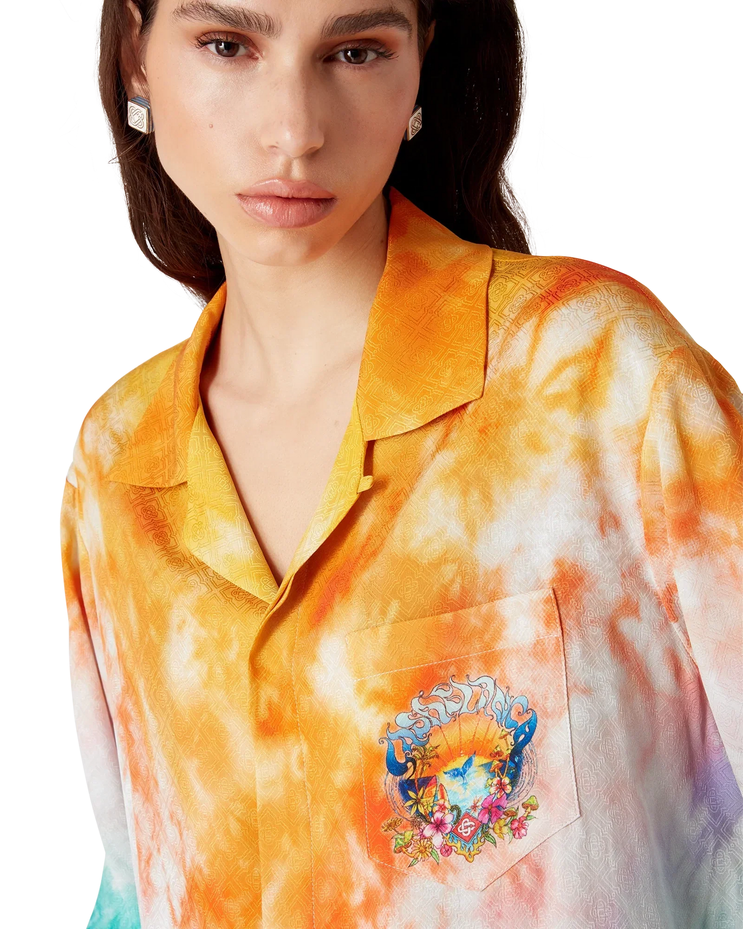 Surf Trip Long Sleeve Long Sleeve Silk Shirt | Casablanca Paris | Image 5