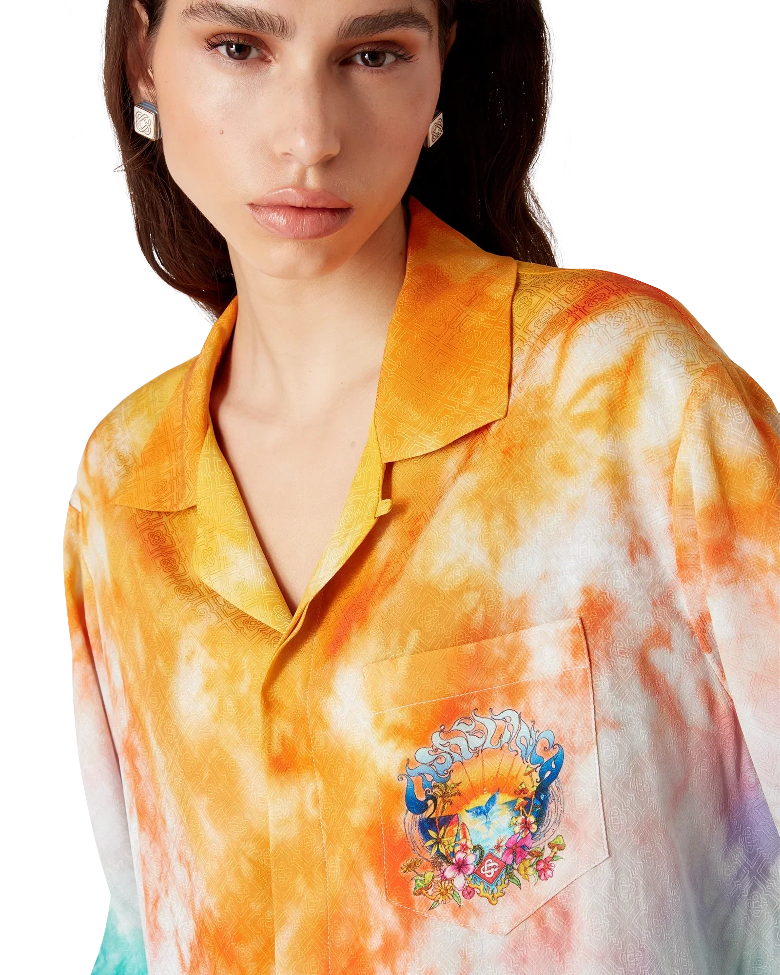 Surf Trip Long Sleeve Long Sleeve Silk Shirt | Casablanca Paris | Image 5