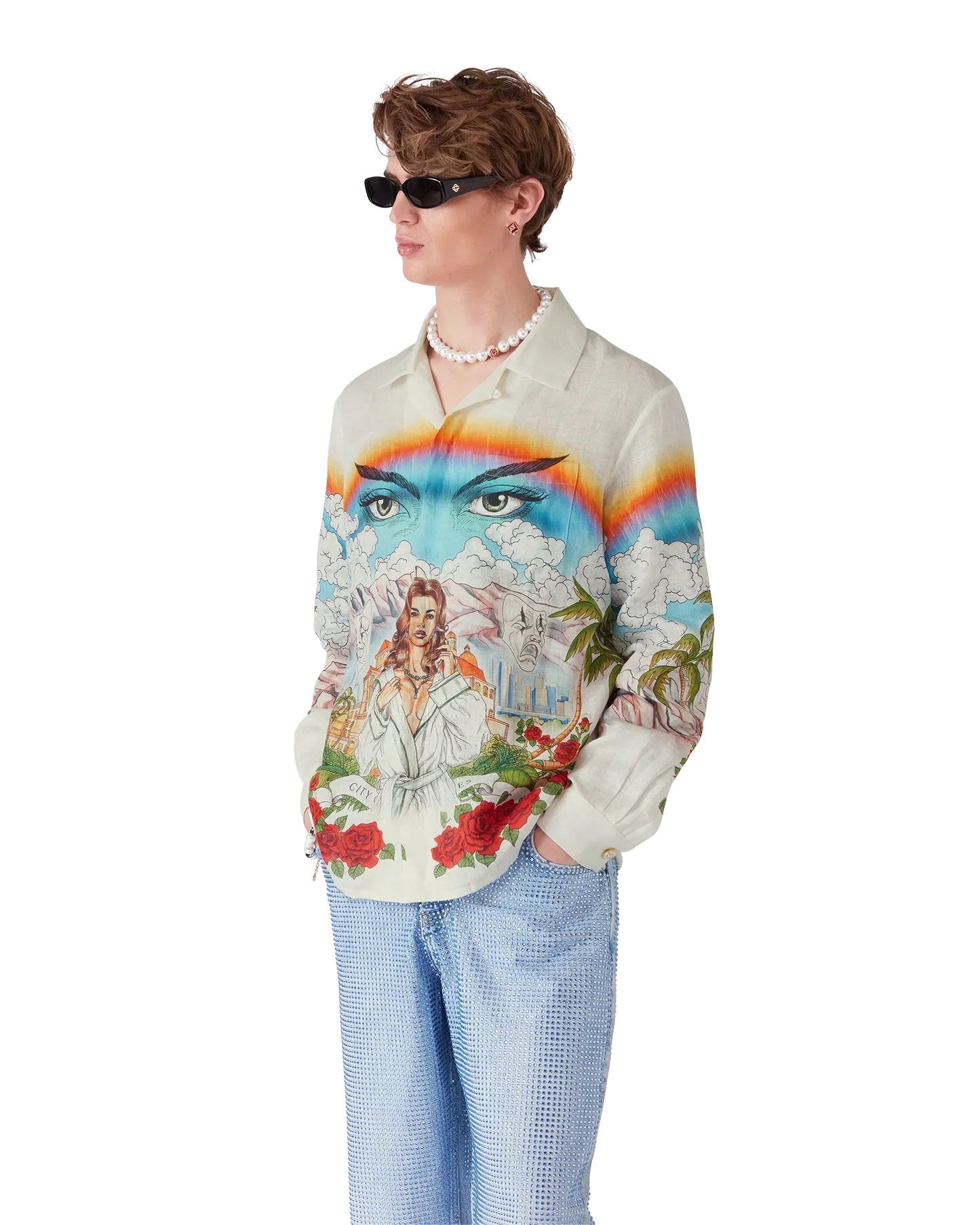 Chateau Long Sleeve Linen Shirt | Casablanca Paris | Image 8