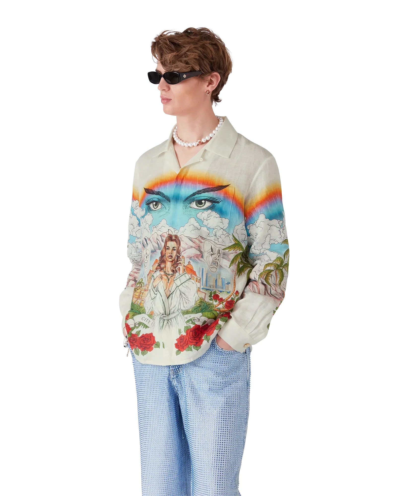 Chateau Long Sleeve Linen Shirt | Casablanca Paris | Image 8