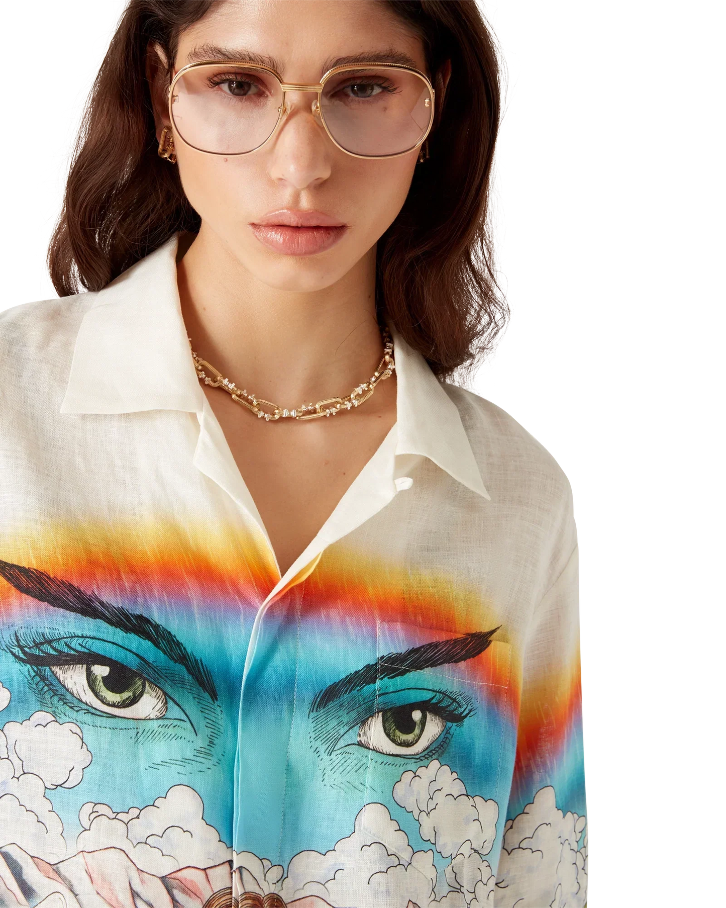 Chateau Long Sleeve Linen Shirt | Casablanca Paris | Image 5