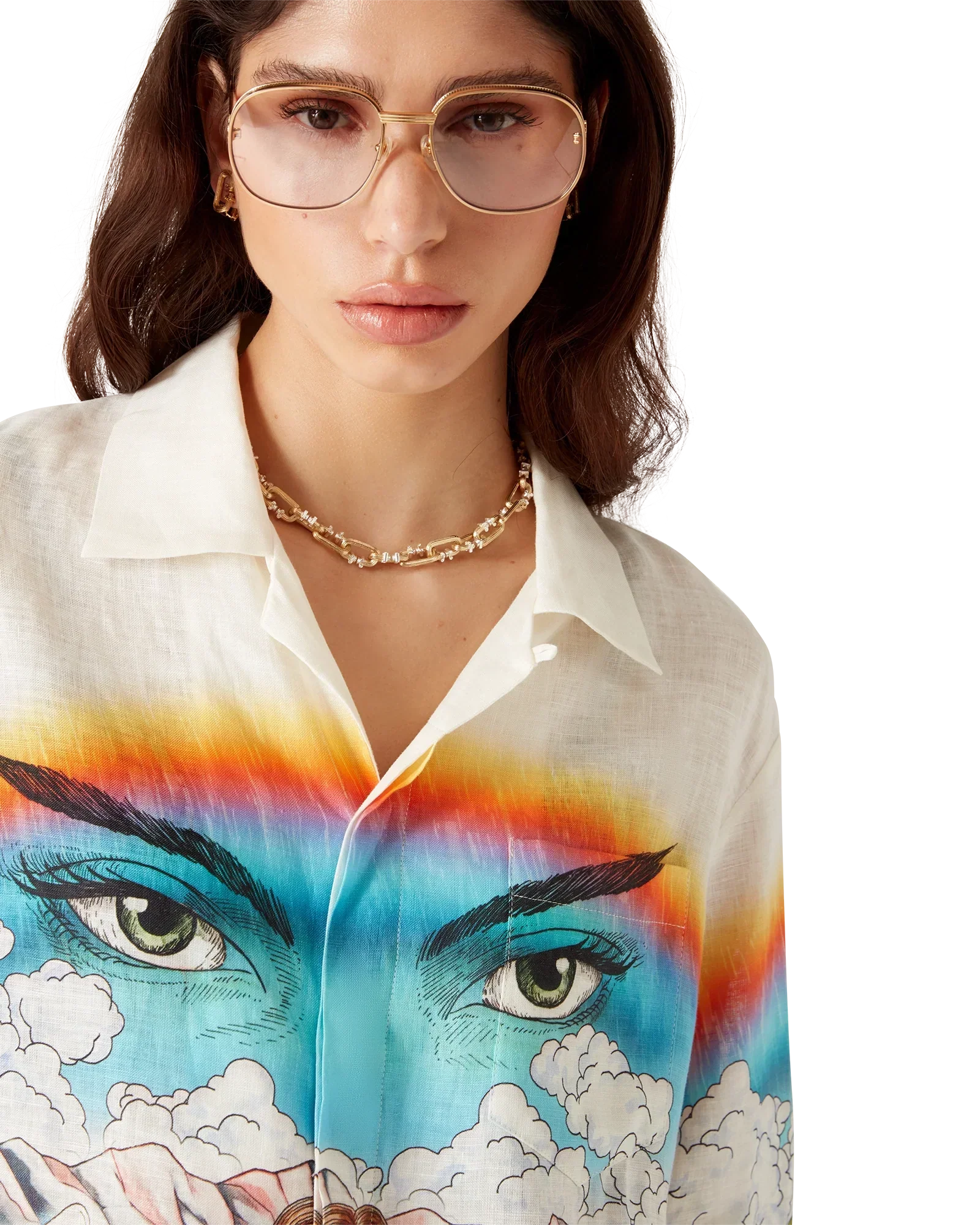 Chateau Long Sleeve Linen Shirt | Casablanca Paris | Image 5