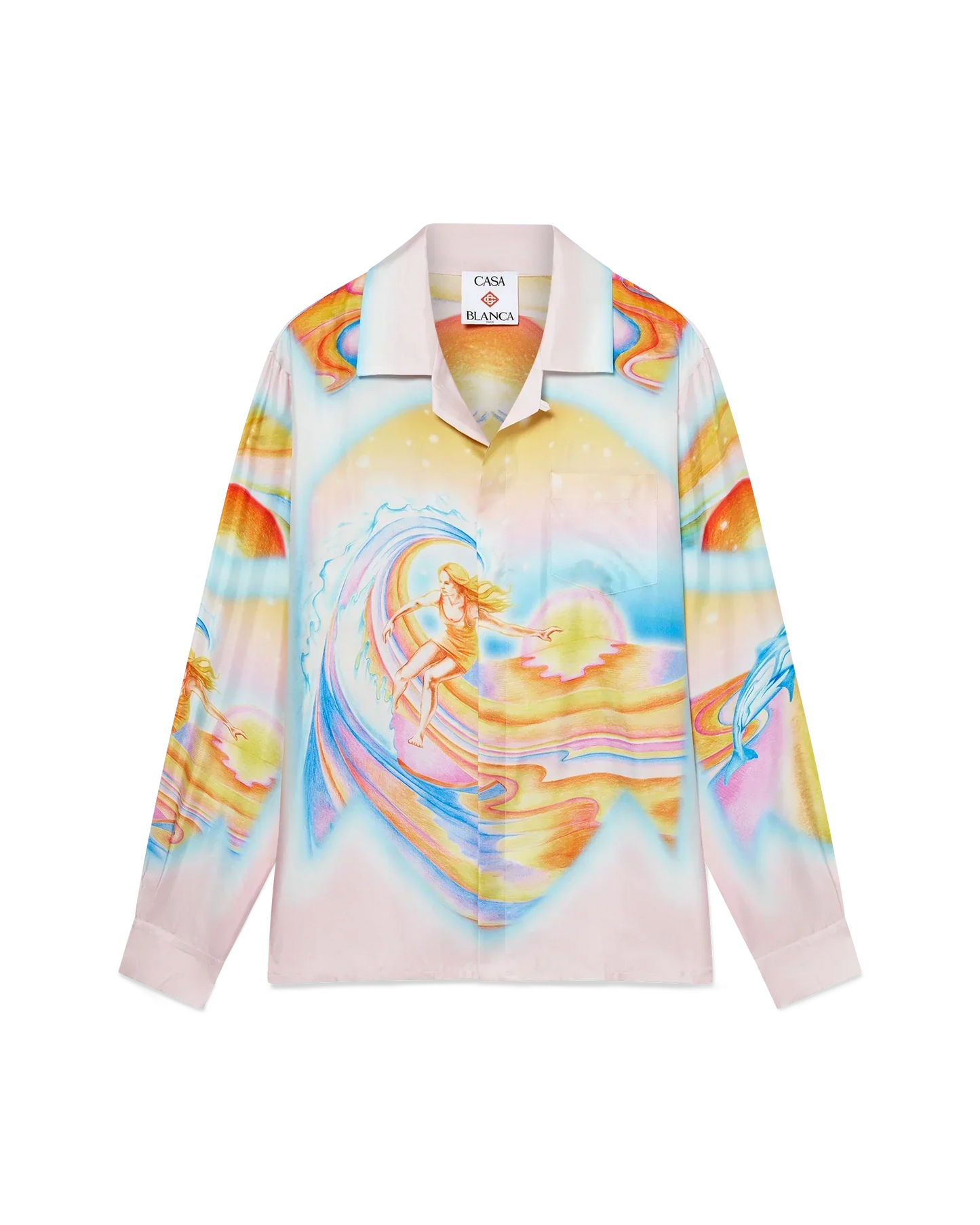 Psychedelic Nirvana Long Sleeve Silk Shirt | Casablanca Paris | Image 1