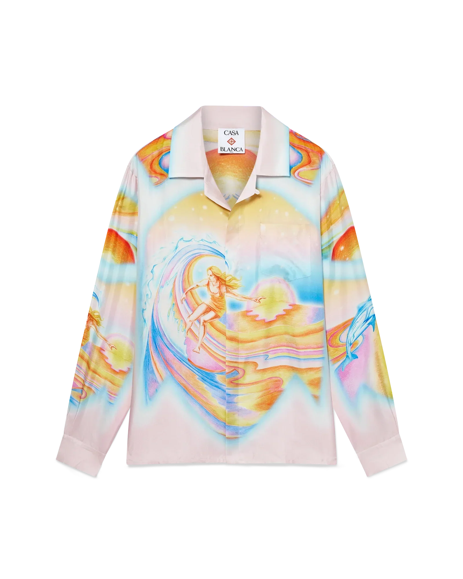Psychedelic Nirvana Long Sleeve Silk Shirt | Casablanca Paris | Image 1