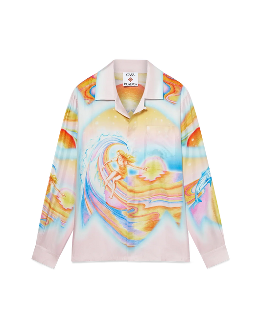 Psychedelic Nirvana Long Sleeve Silk Shirt | Casablanca Paris | Image 1
