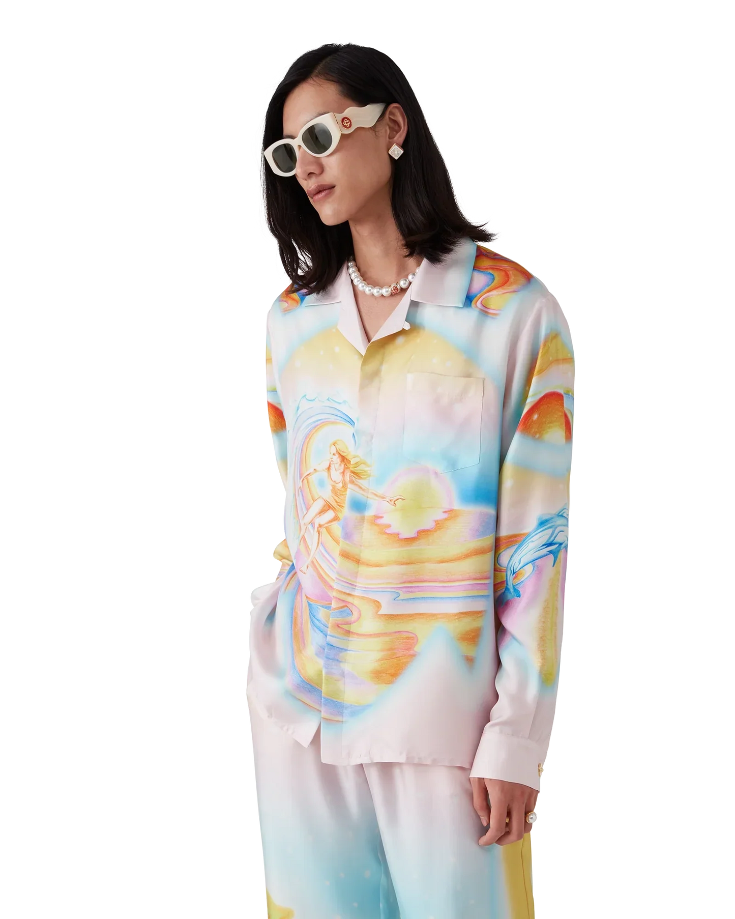 Psychedelic Nirvana Long Sleeve Silk Shirt | Casablanca Paris | Image 8