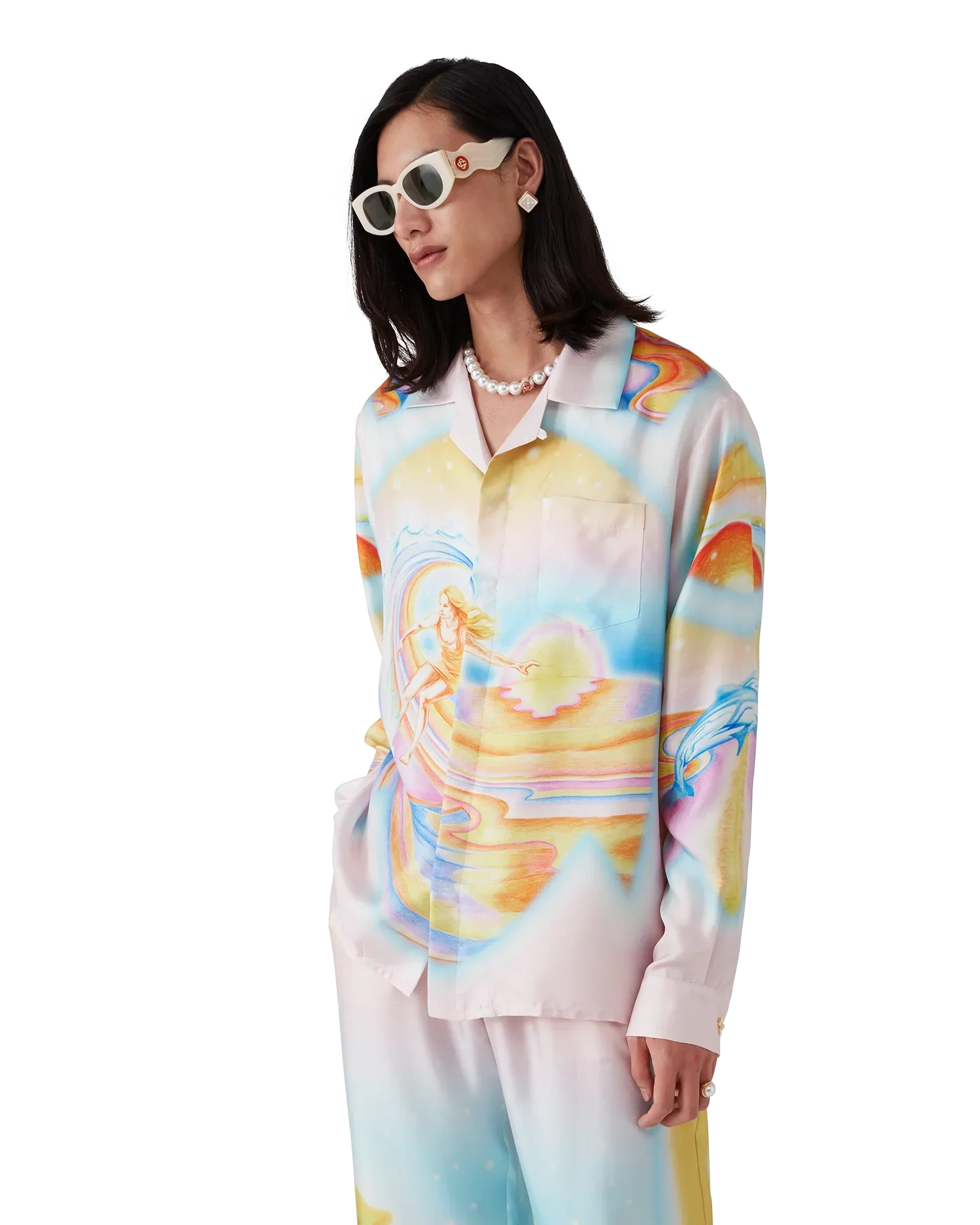 Psychedelic Nirvana Long Sleeve Silk Shirt | Casablanca Paris | Image 8