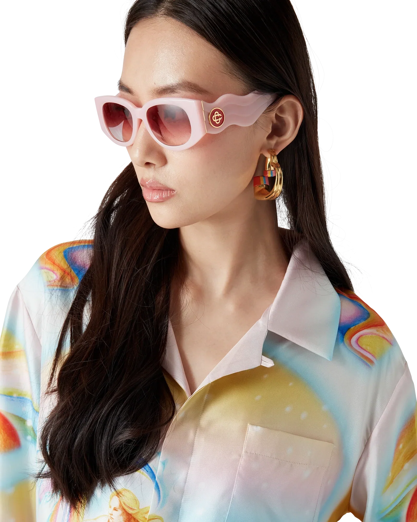 Psychedelic Nirvana Long Sleeve Silk Shirt | Casablanca Paris | Image 4