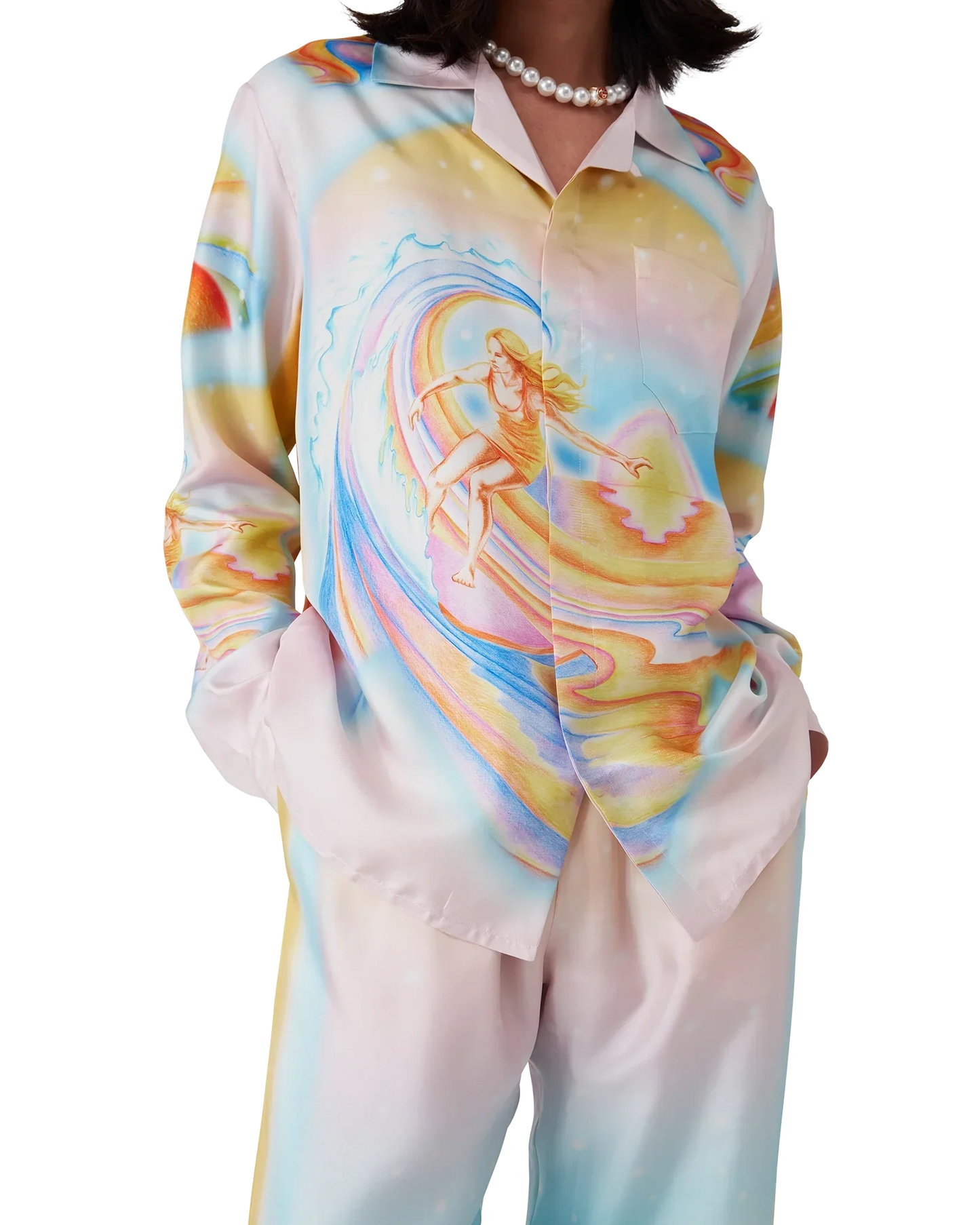 Psychedelic Nirvana Long Sleeve Silk Shirt | Casablanca Paris | Image 9
