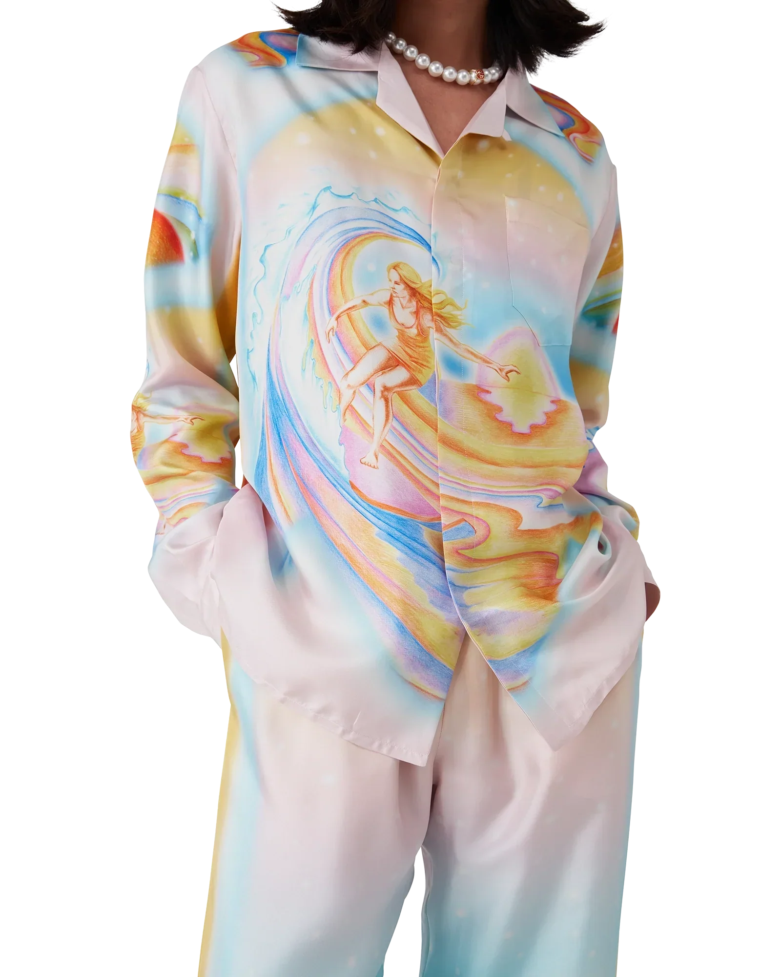 Psychedelic Nirvana Long Sleeve Silk Shirt | Casablanca Paris | Image 9
