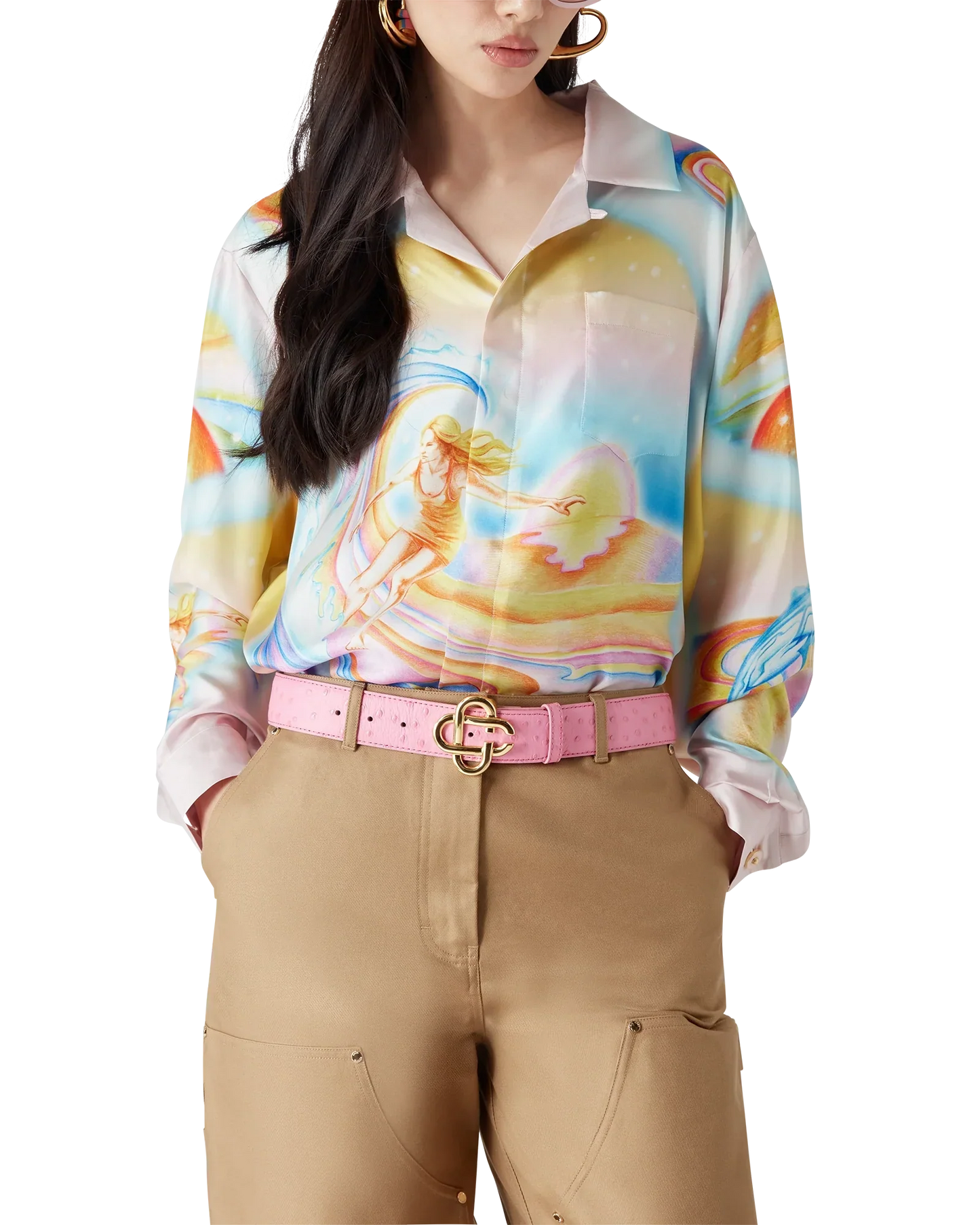 Psychedelic Nirvana Long Sleeve Silk Shirt | Casablanca Paris | Image 5