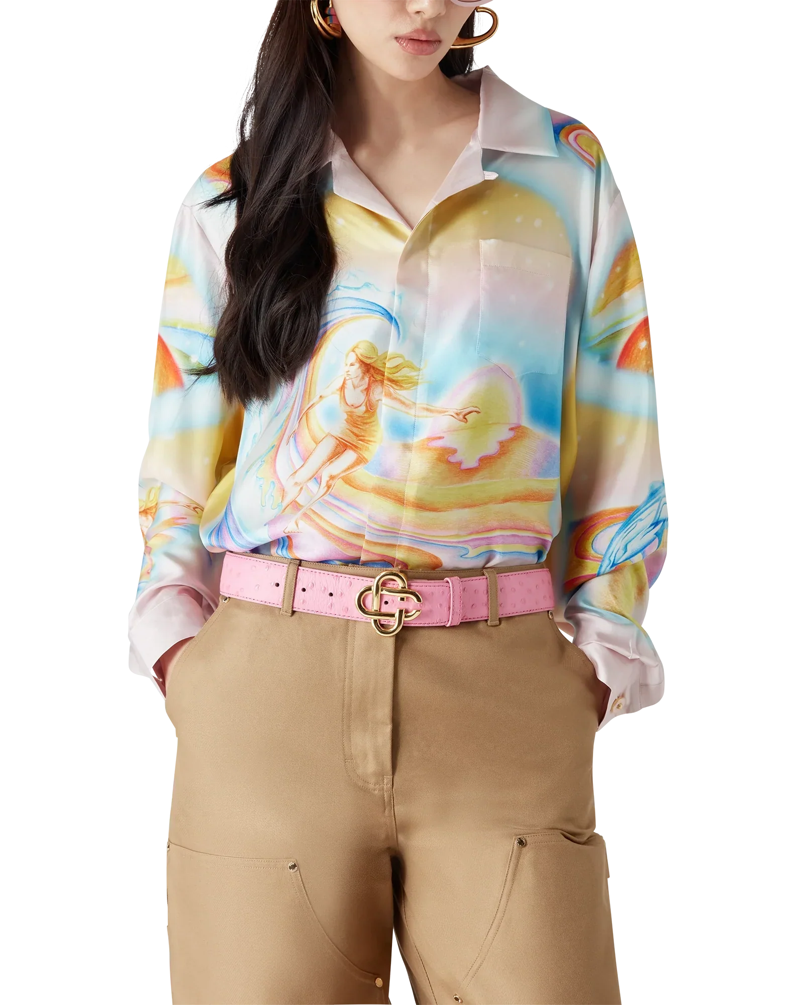 Psychedelic Nirvana Long Sleeve Silk Shirt | Casablanca Paris | Image 5