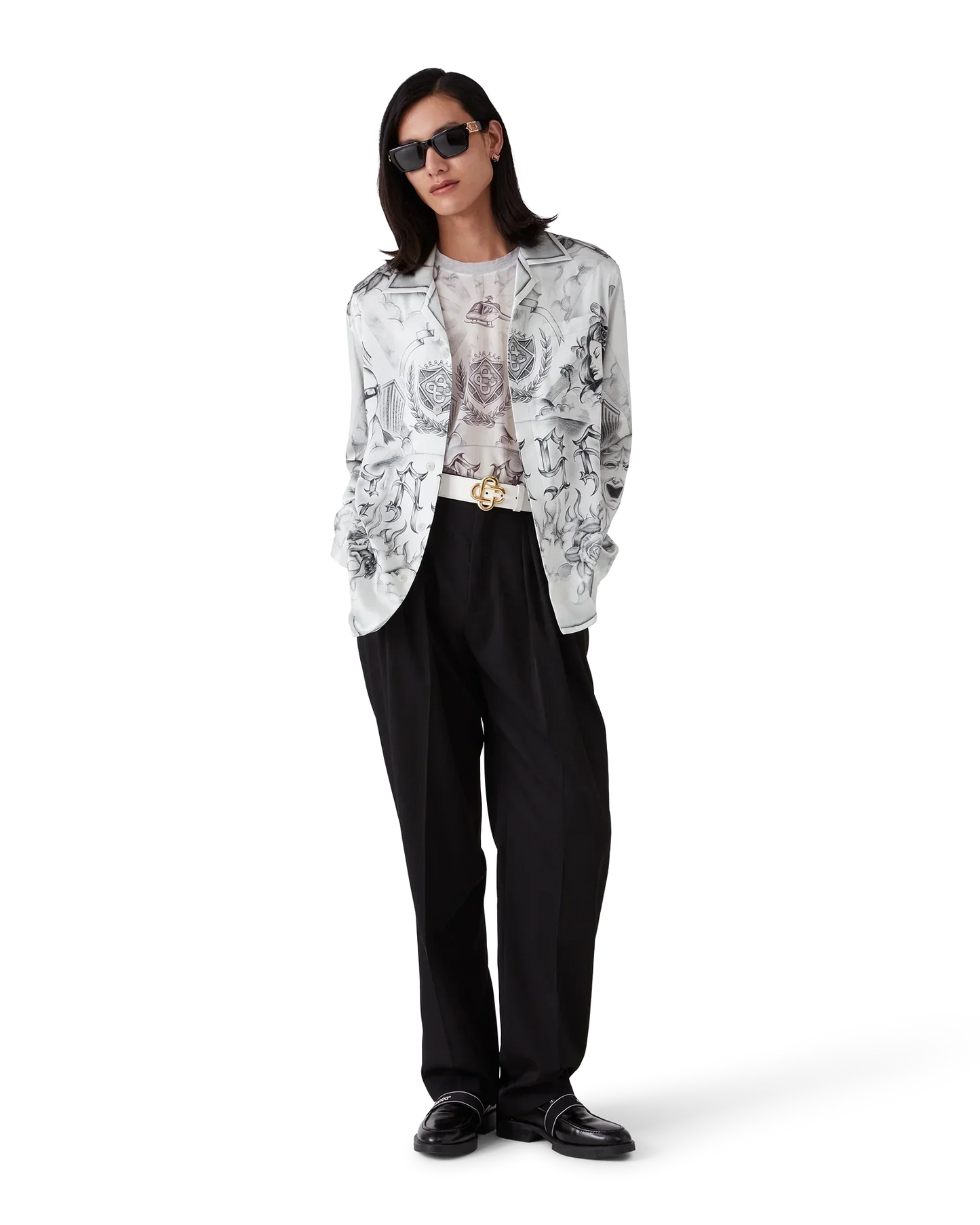 Tattoo Long Sleeve Silk Shirt | Casablanca Paris | Image 6