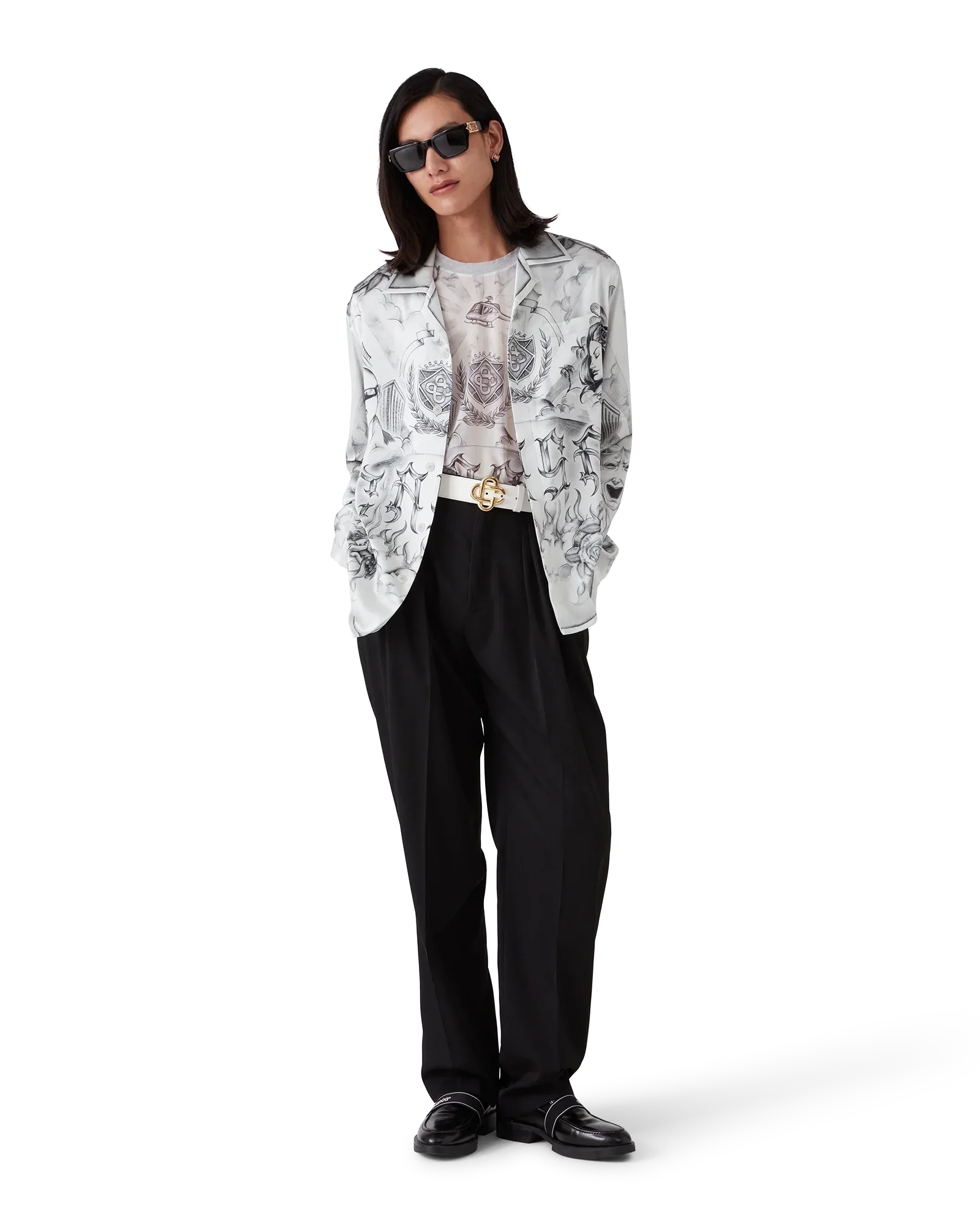 Tattoo Long Sleeve Silk Shirt | Casablanca Paris | Image 6