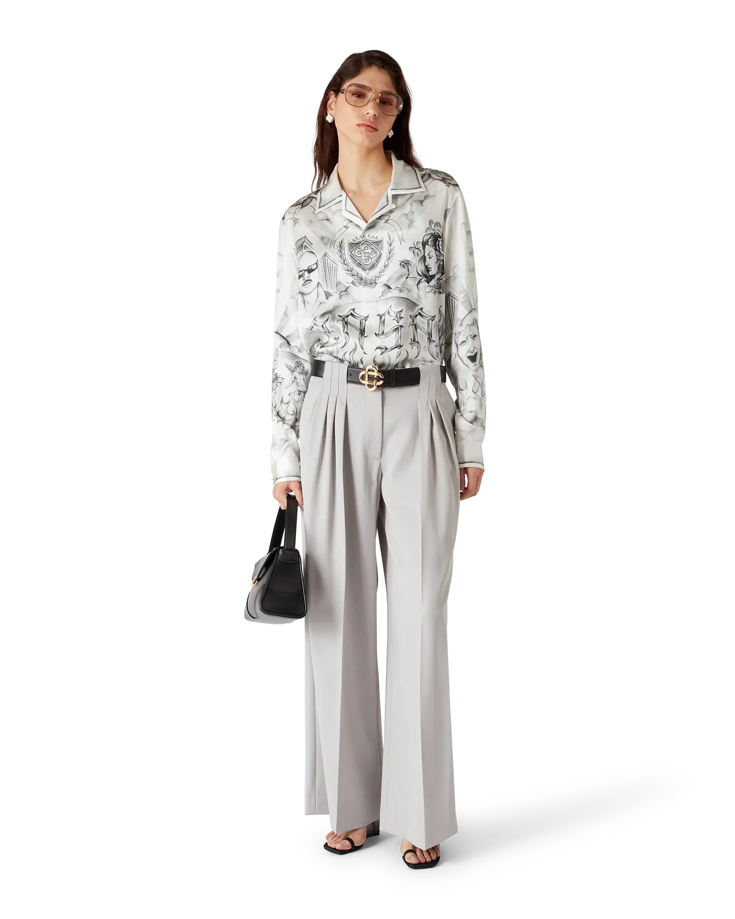 Tattoo Long Sleeve Silk Shirt | Casablanca Paris | Image 2