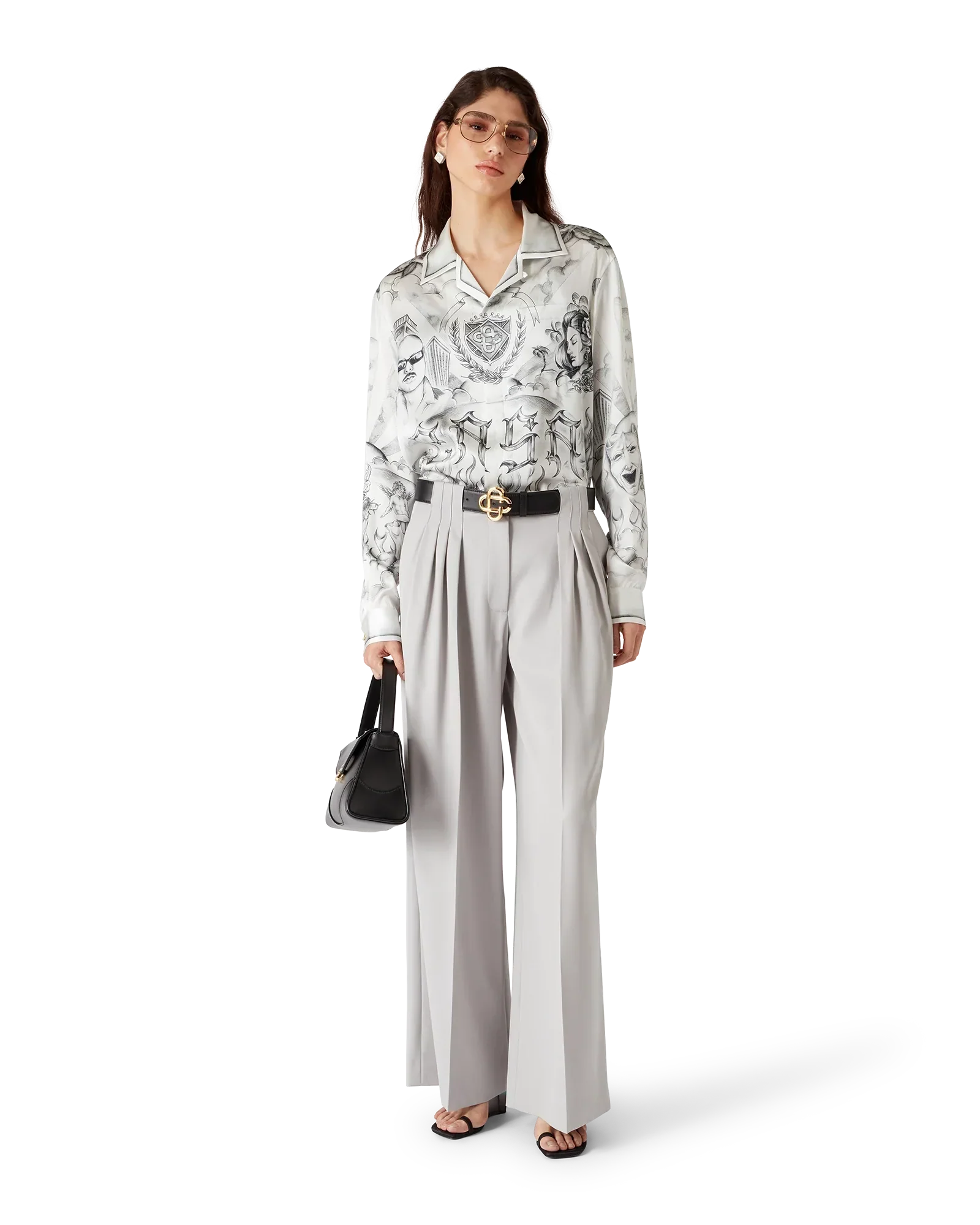Tattoo Long Sleeve Silk Shirt | Casablanca Paris | Image 2