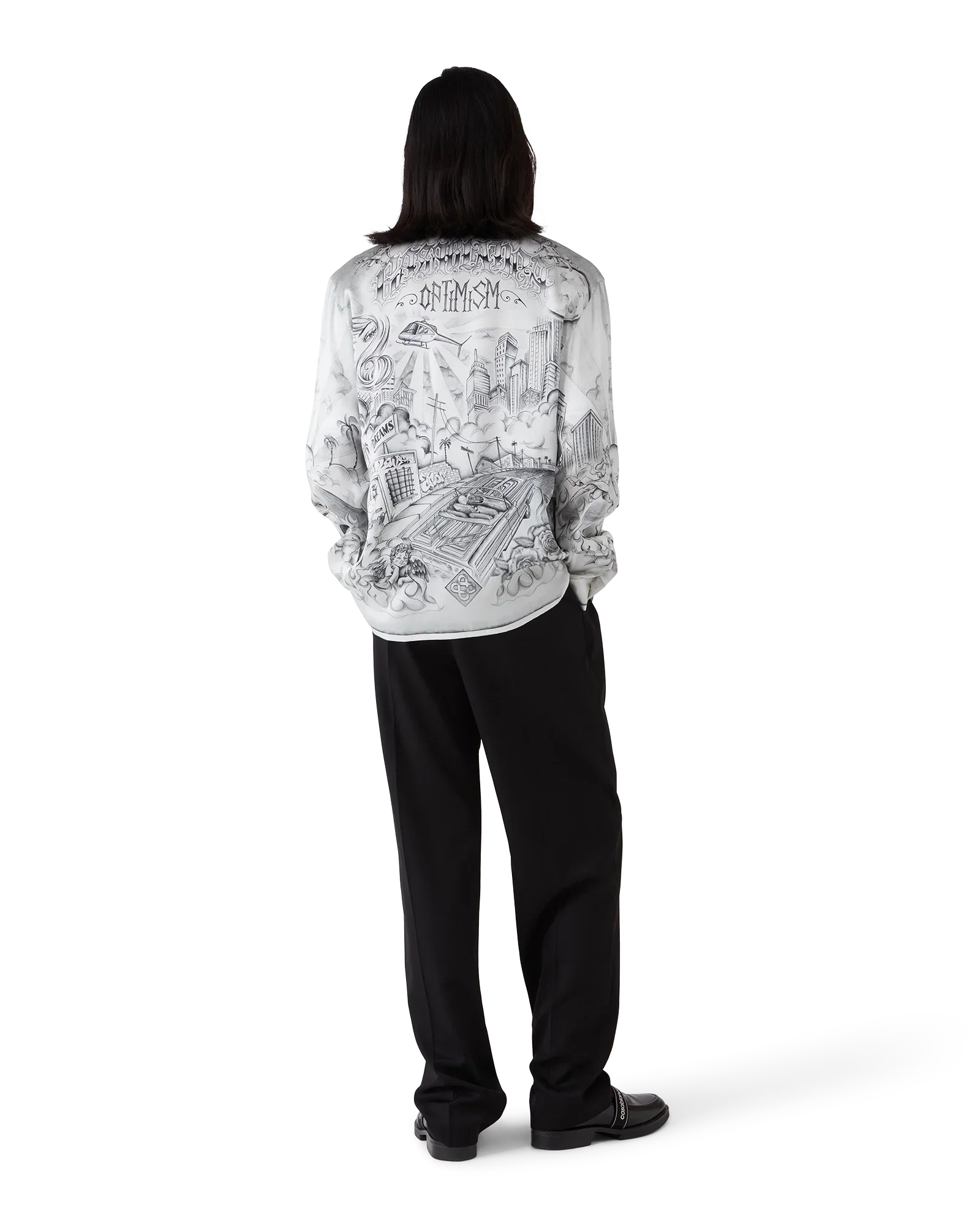 Tattoo Long Sleeve Silk Shirt | Casablanca Paris | Image 7