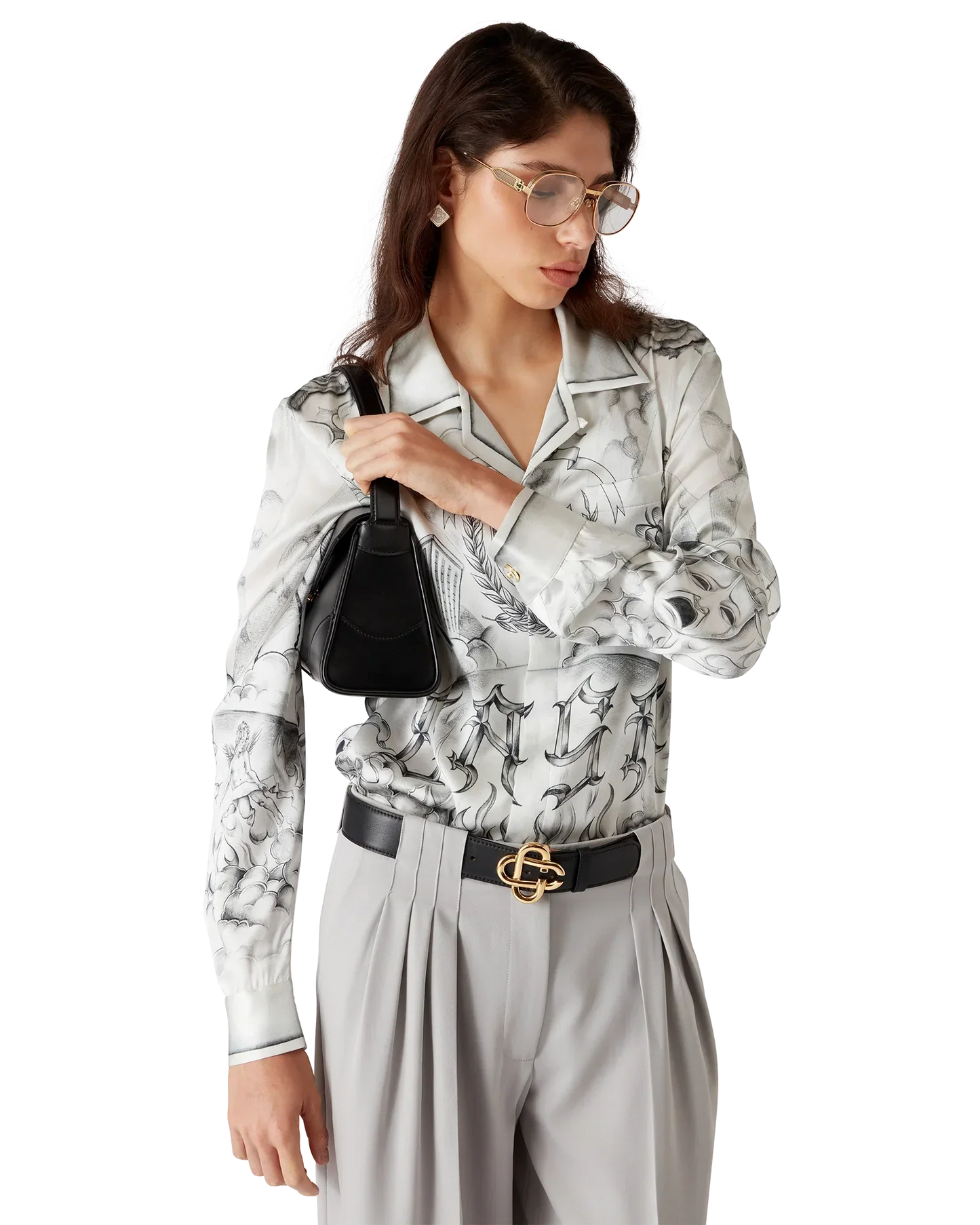 Tattoo Long Sleeve Silk Shirt | Casablanca Paris | Image 4