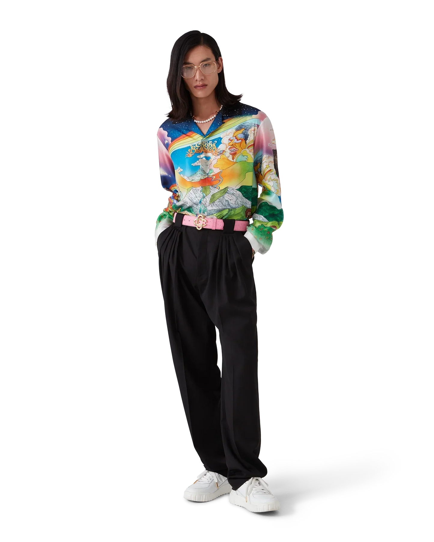La Musique Long Sleeve Silk Shirt | Casablanca Paris | Image 6