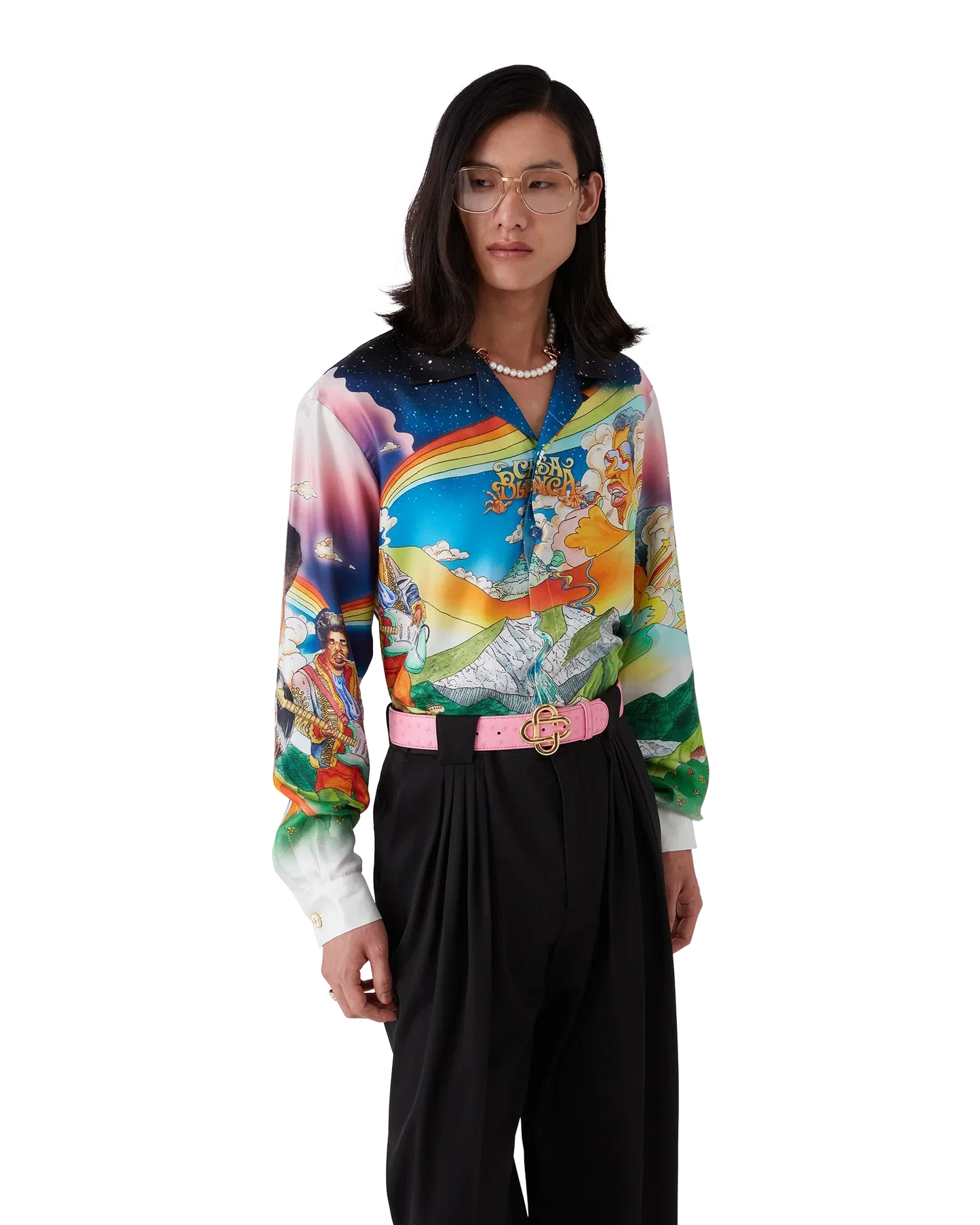 La Musique Long Sleeve Silk Shirt | Casablanca Paris | Image 8