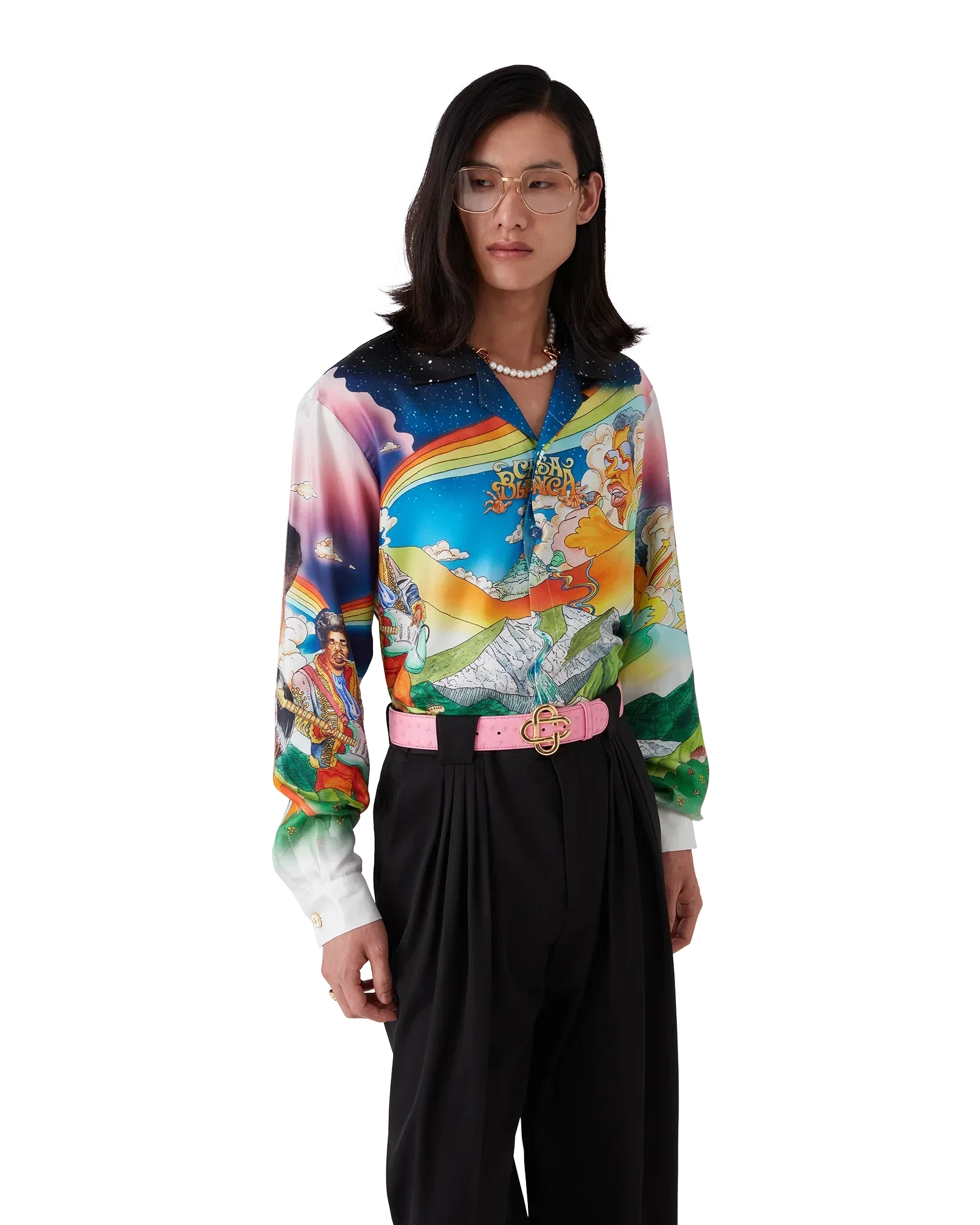 La Musique Long Sleeve Silk Shirt | Casablanca Paris | Image 8