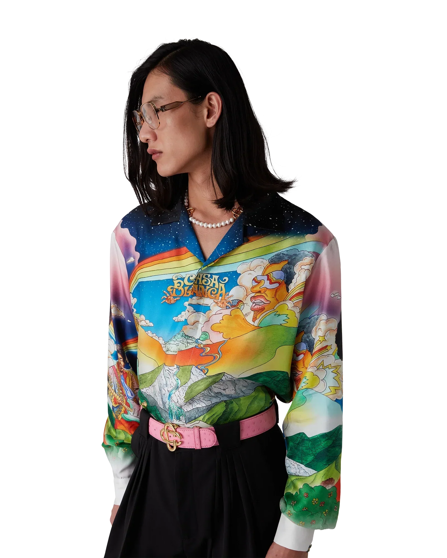 La Musique Long Sleeve Silk Shirt | Casablanca Paris | Image 9