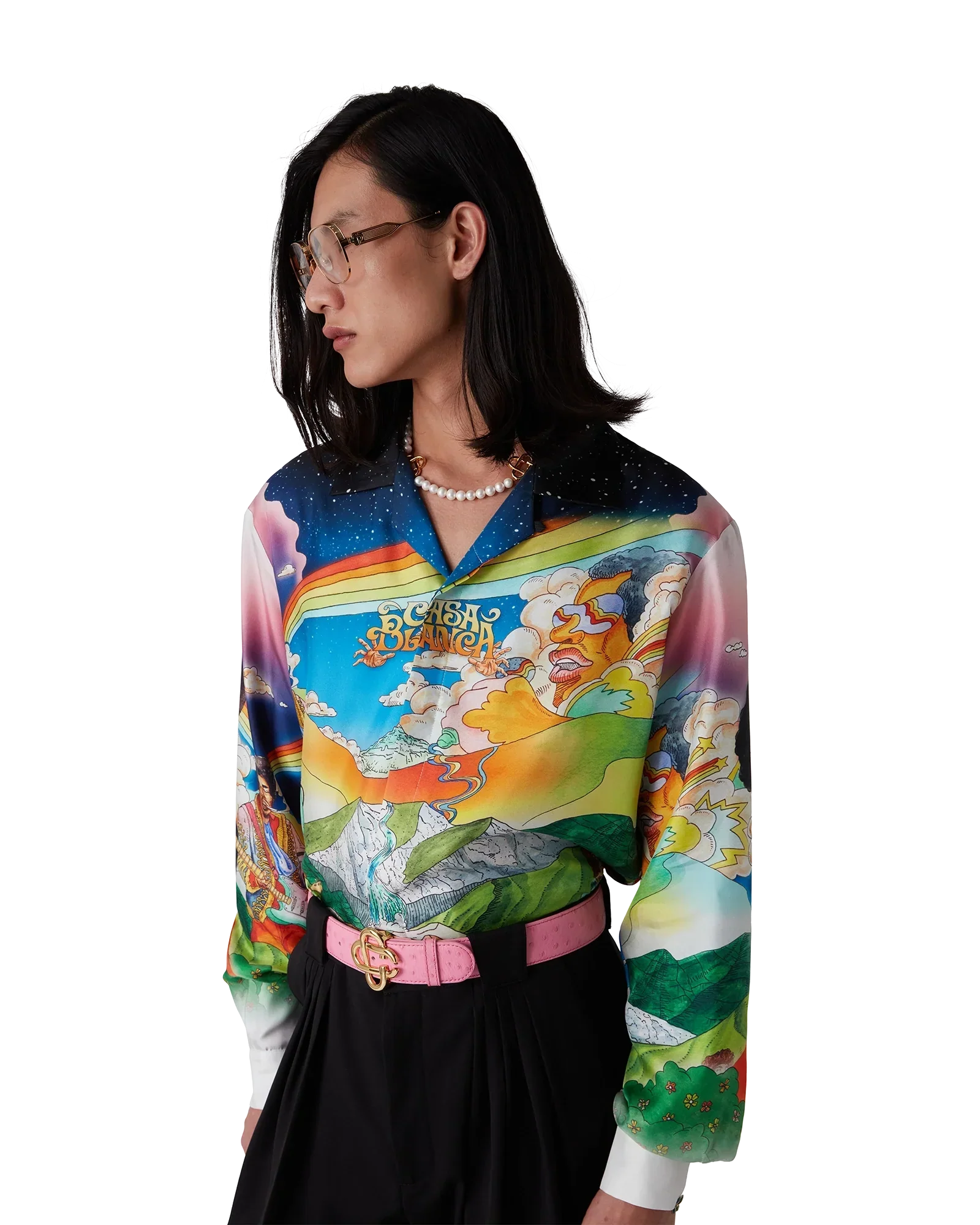 La Musique Long Sleeve Silk Shirt | Casablanca Paris | Image 9