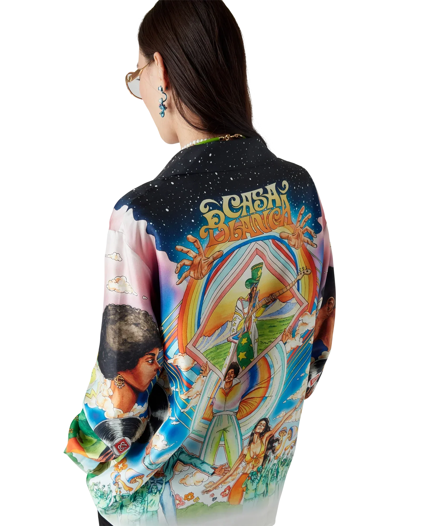 La Musique Long Sleeve Silk Shirt | Casablanca Paris | Image 5