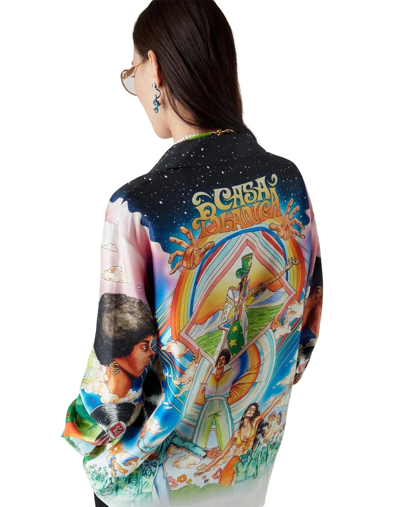 La Musique Long Sleeve Silk Shirt | Casablanca Paris | Image 5