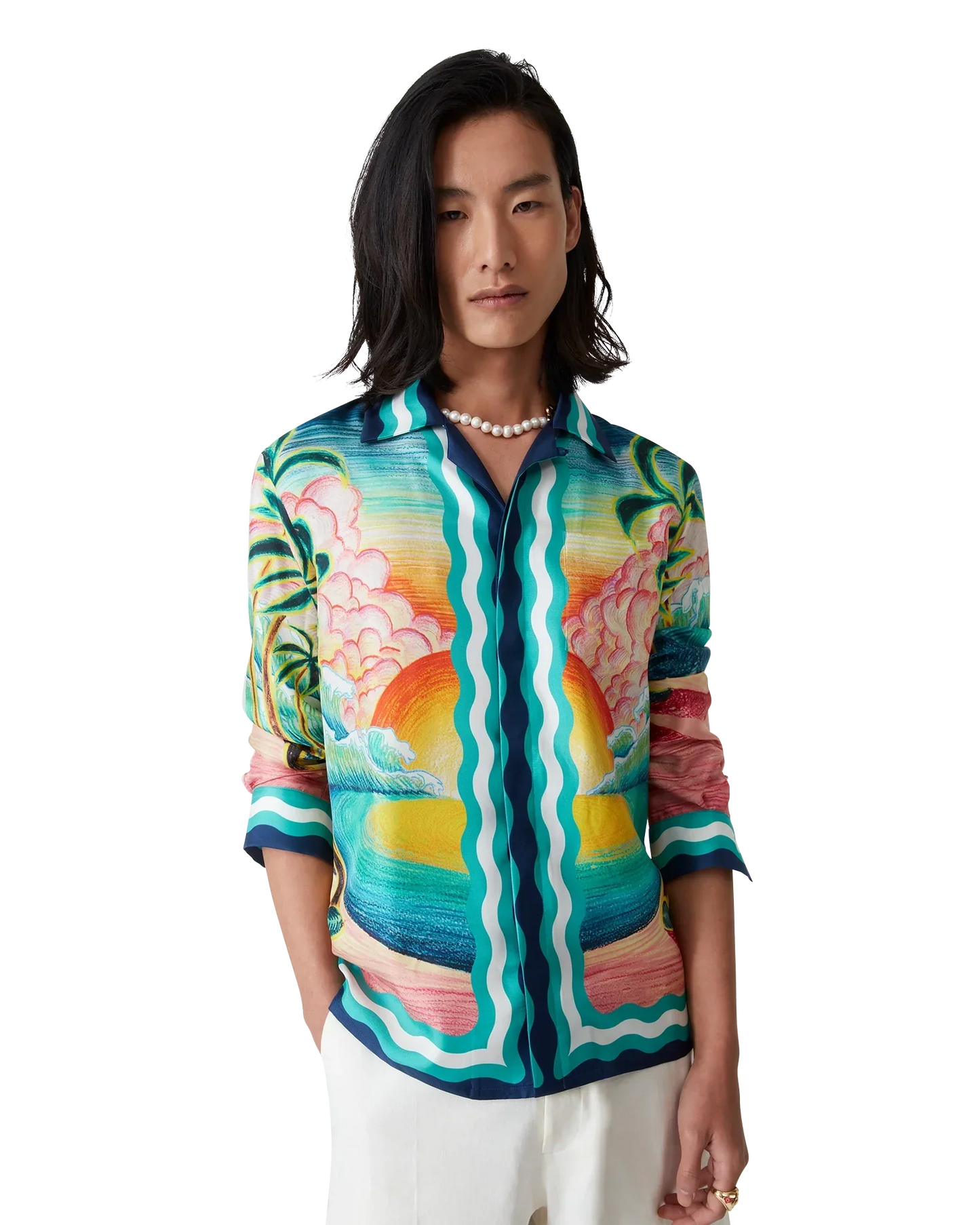 Danse De La Mer Long Sleeve Silk Shirt | Casablanca Paris | Image 4