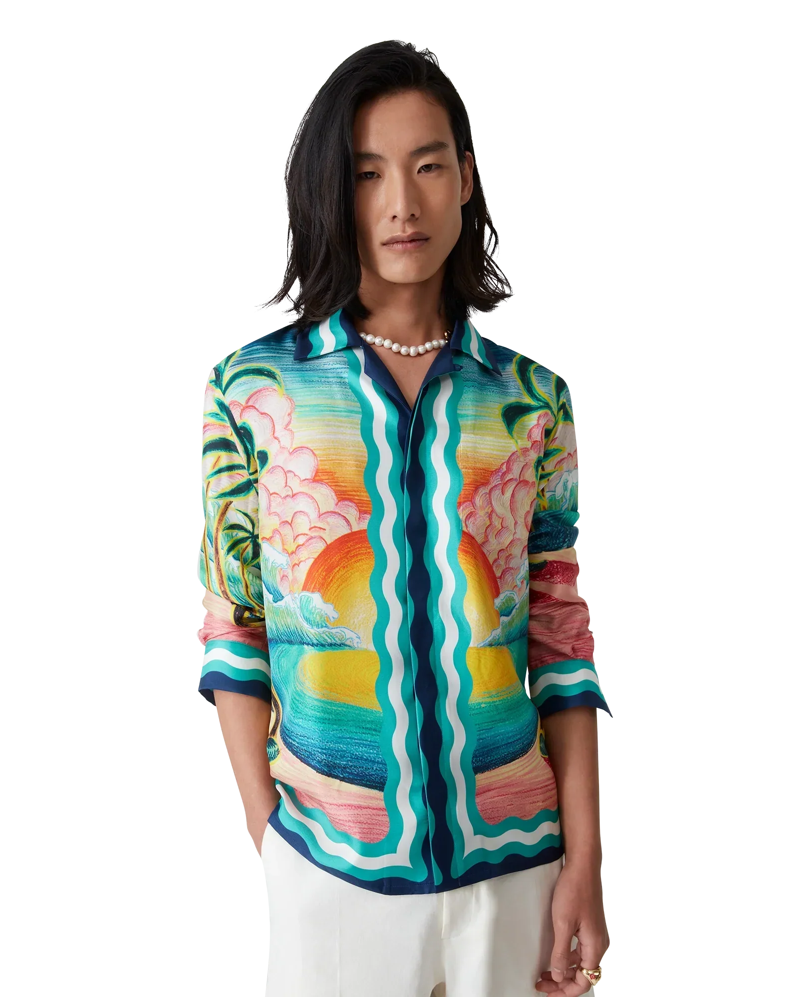 Danse De La Mer Long Sleeve Silk Shirt | Casablanca Paris | Image 4