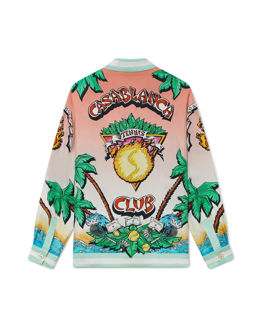 Tennis Club Long Sleeve Silk Shirt | Casablanca Paris | Image 1