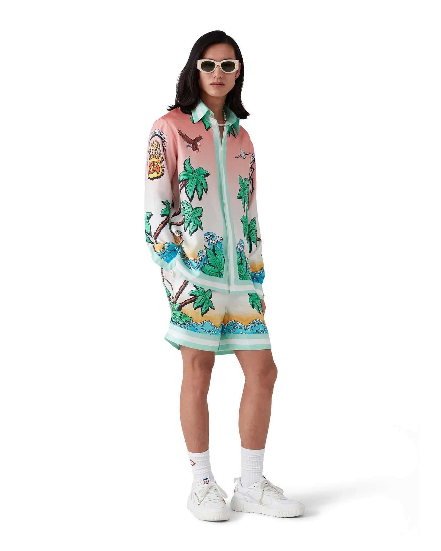 Tennis Club Long Sleeve Silk Shirt | Casablanca Paris | Image 6