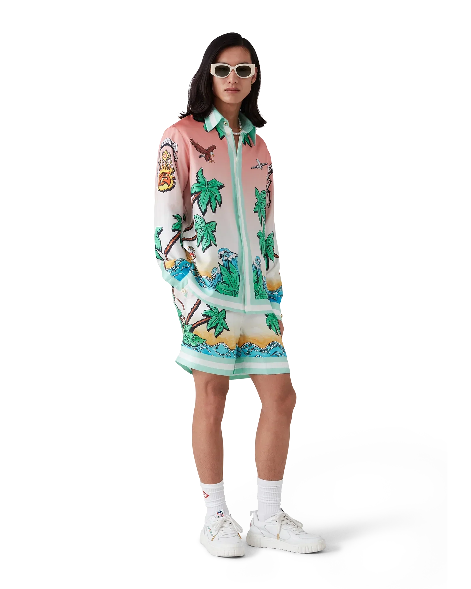 Tennis Club Long Sleeve Silk Shirt | Casablanca Paris | Image 6