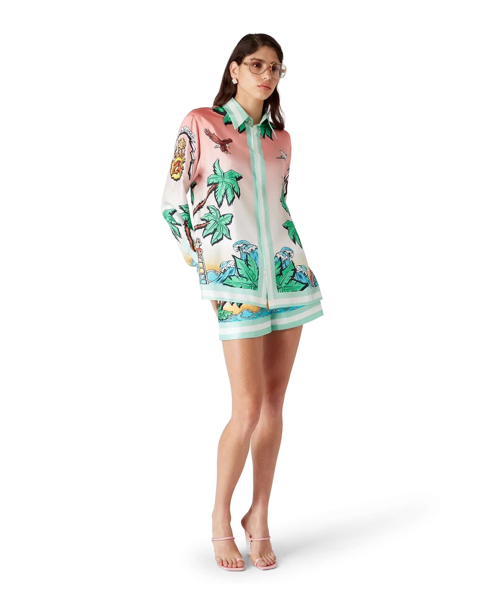 Tennis Club Long Sleeve Silk Shirt | Casablanca Paris | Image 2