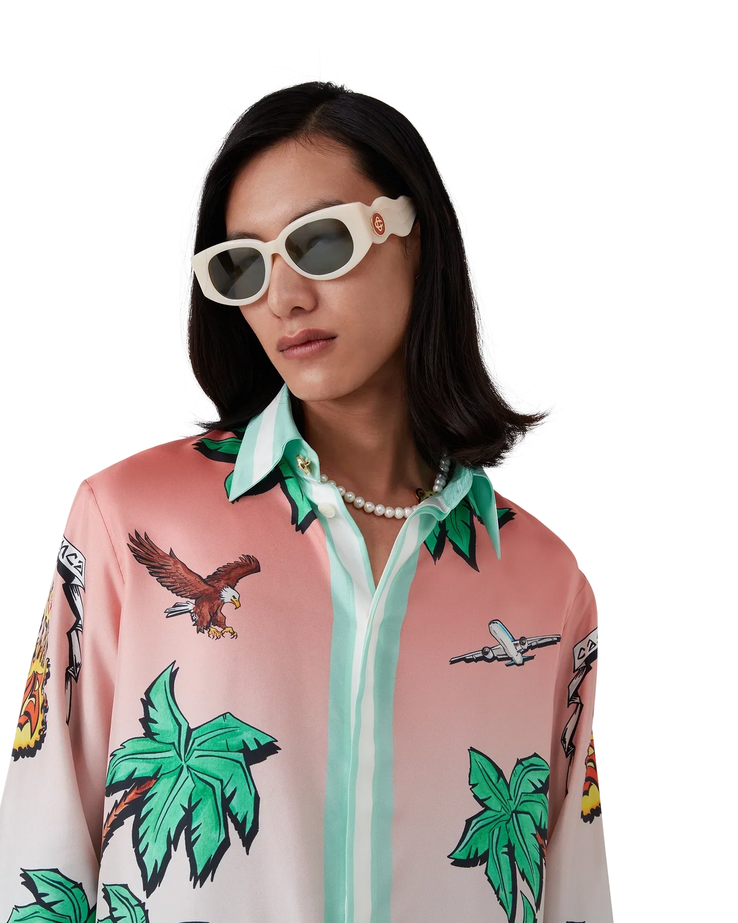 Tennis Club Long Sleeve Silk Shirt | Casablanca Paris | Image 8