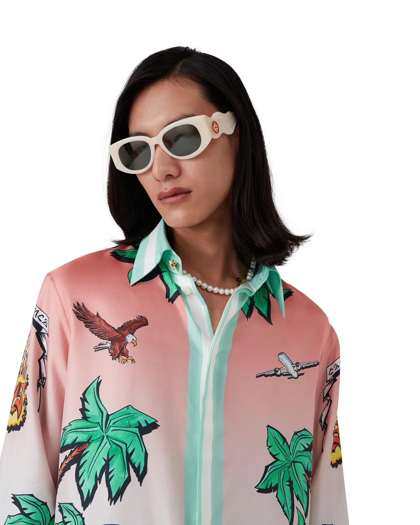 Tennis Club Long Sleeve Silk Shirt | Casablanca Paris | Image 8