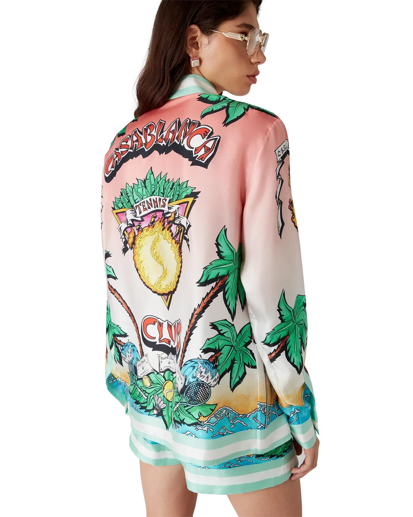 Tennis Club Long Sleeve Silk Shirt | Casablanca Paris | Image 4